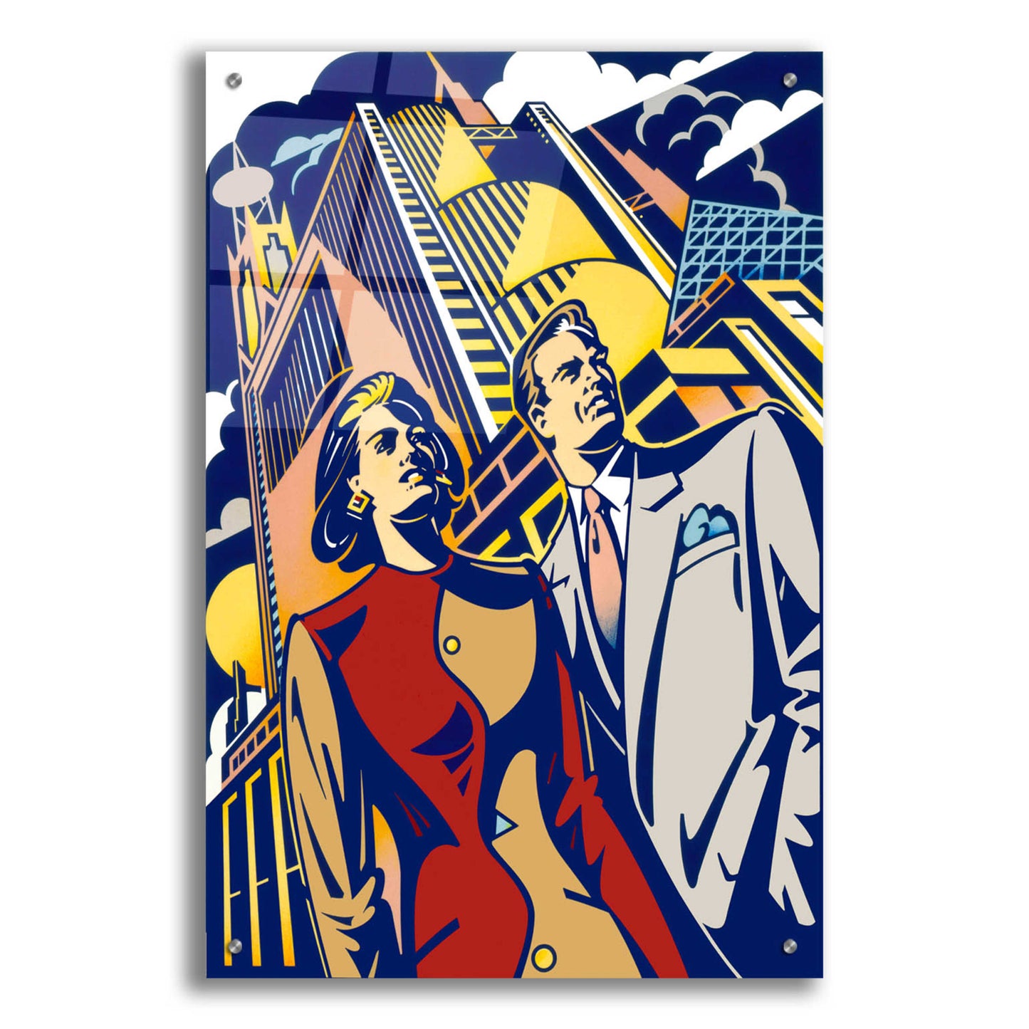 Epic Art 'Business Couple' by David Chestnutt, Acrylic Glass Wall Art,24x36