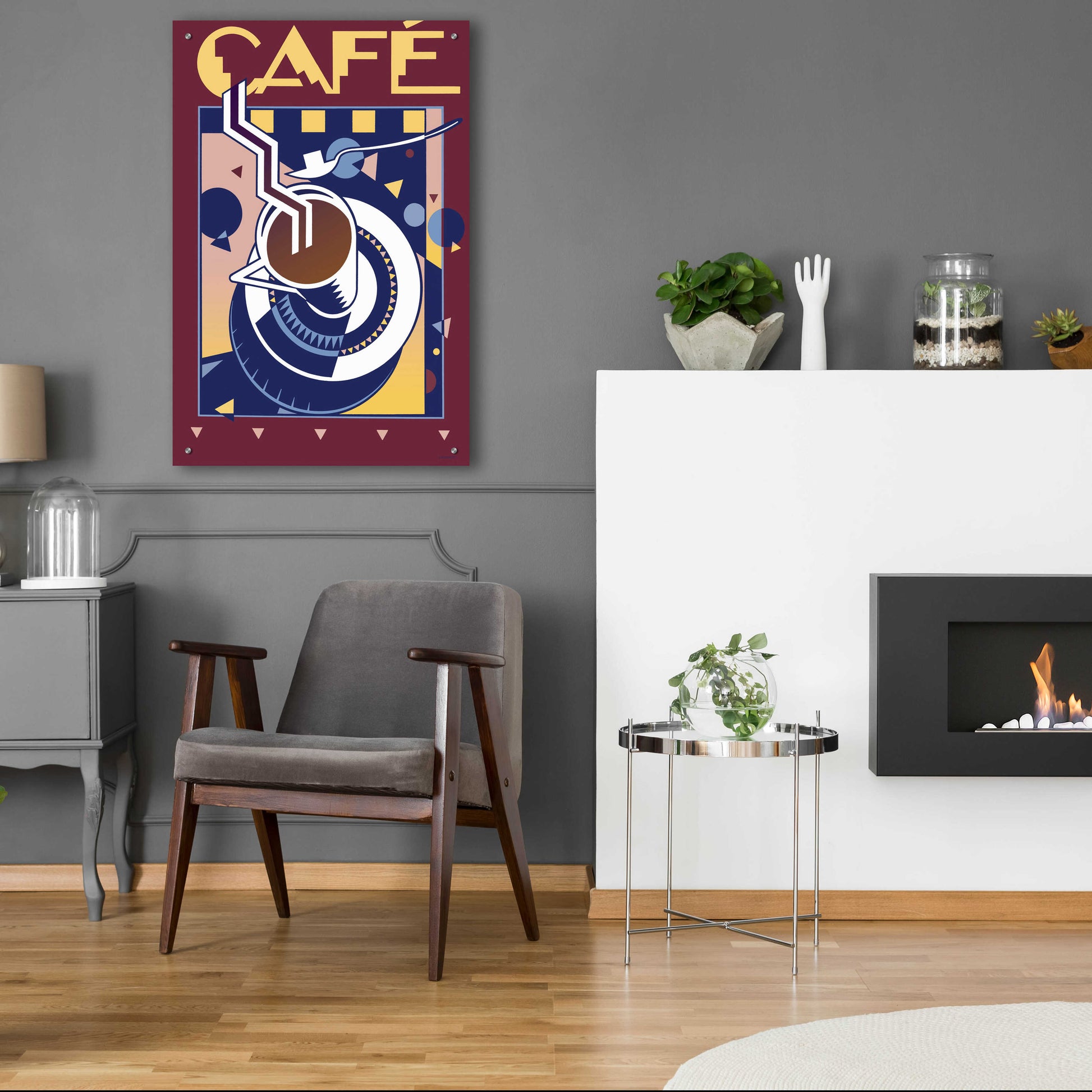 Epic Art 'Cafe' by David Chestnutt, Acrylic Glass Wall Art,24x36