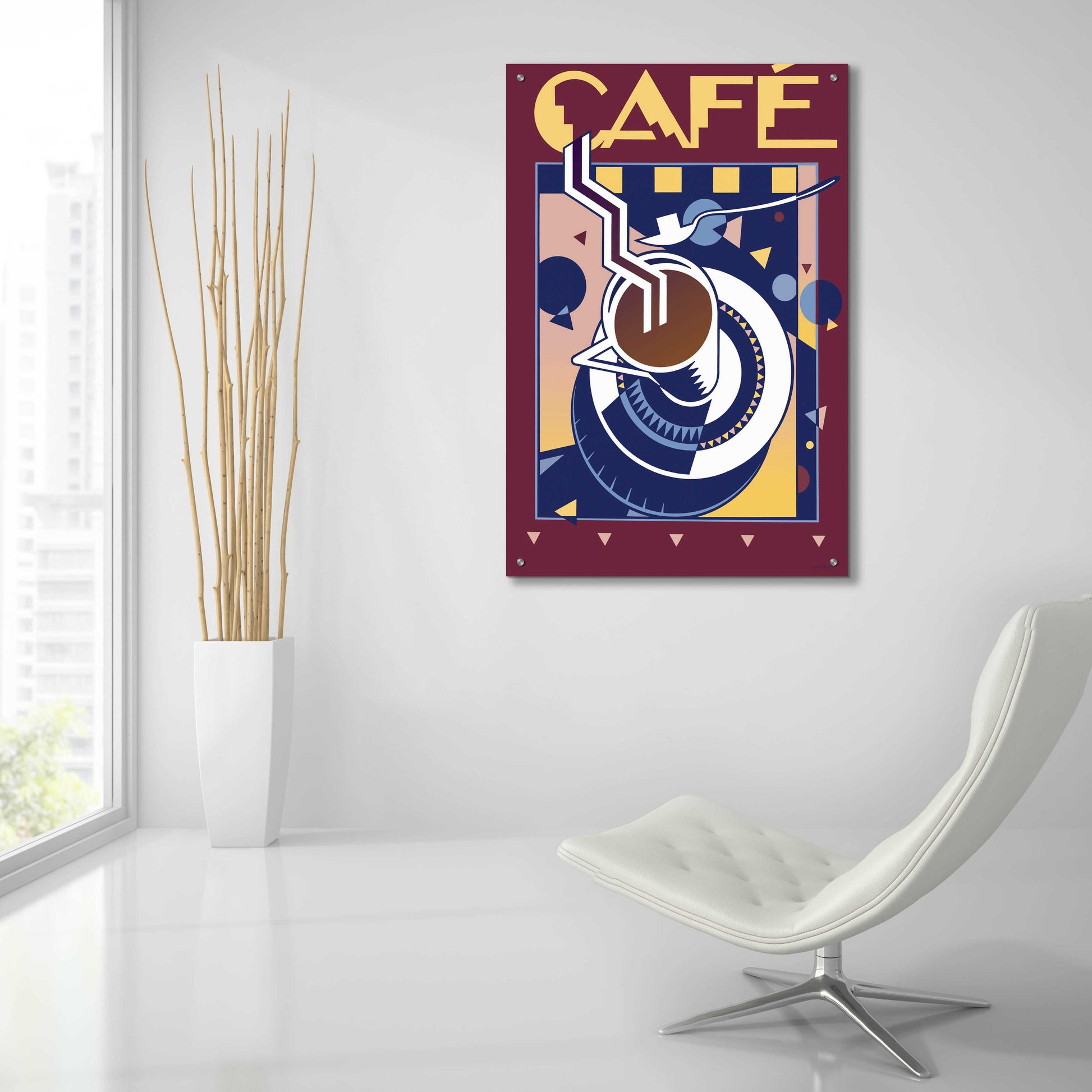 Epic Art 'Cafe' by David Chestnutt, Acrylic Glass Wall Art,24x36