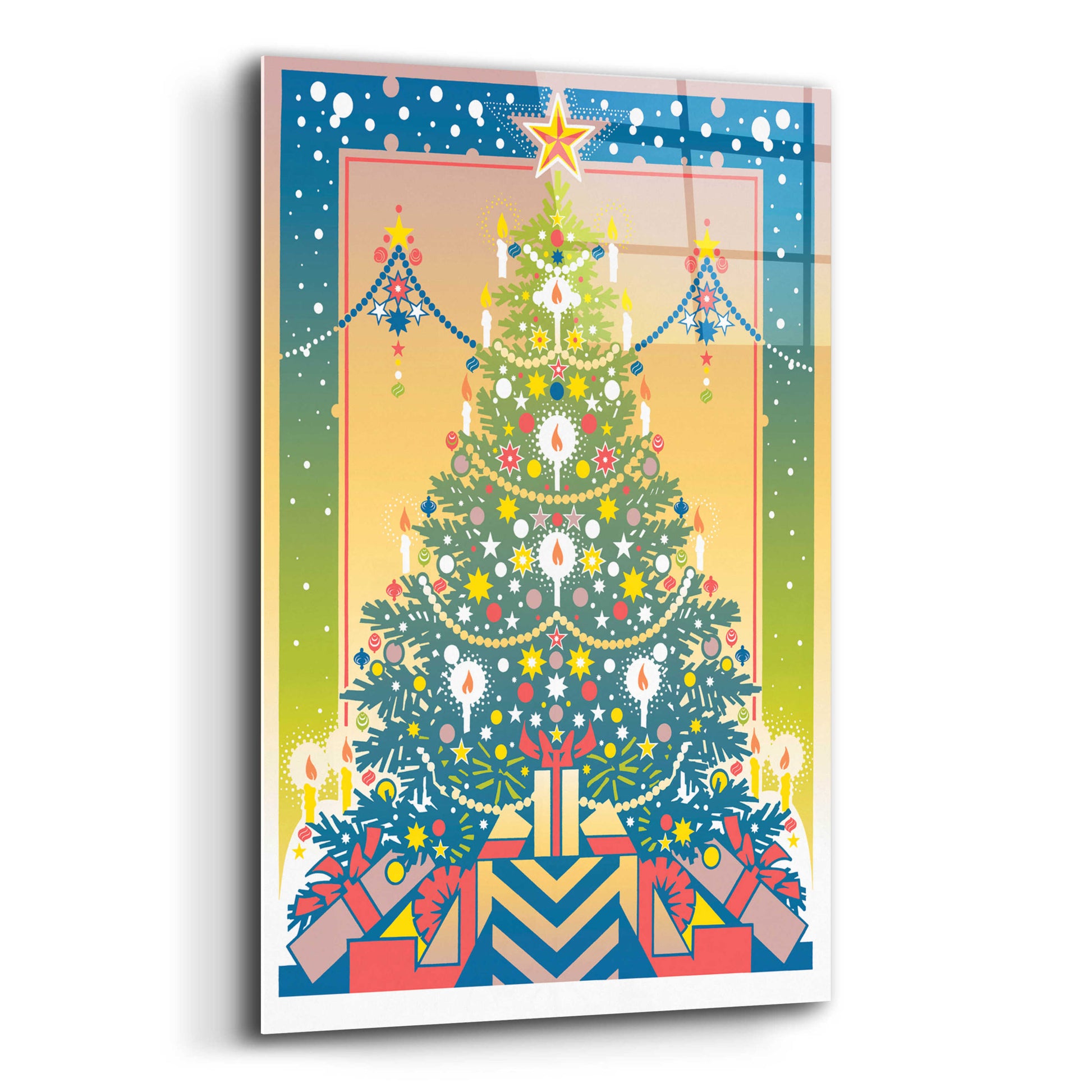 Epic Art 'Christmas Tree' by David Chestnutt, Acrylic Glass Wall Art,12x16