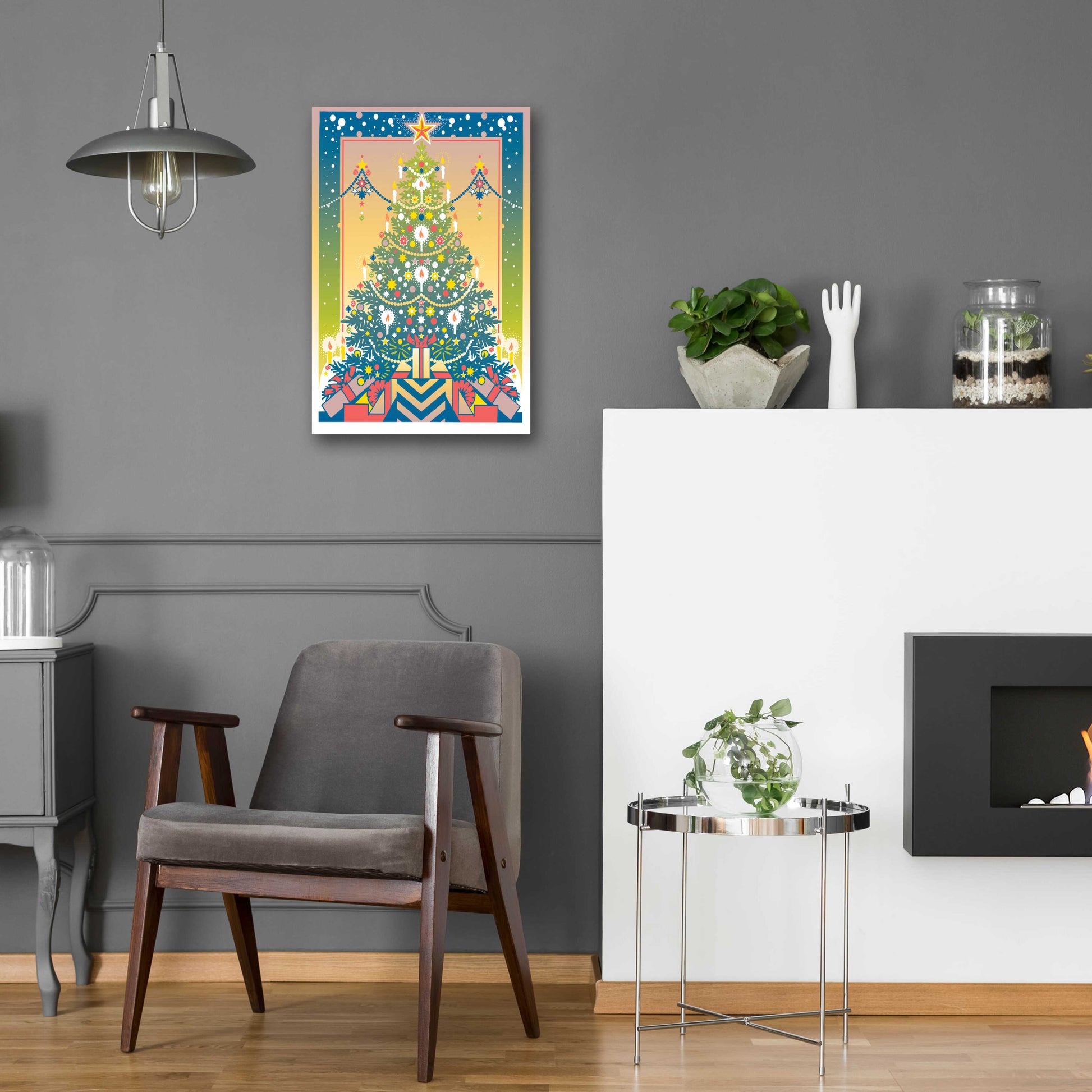 Epic Art 'Christmas Tree' by David Chestnutt, Acrylic Glass Wall Art,16x24