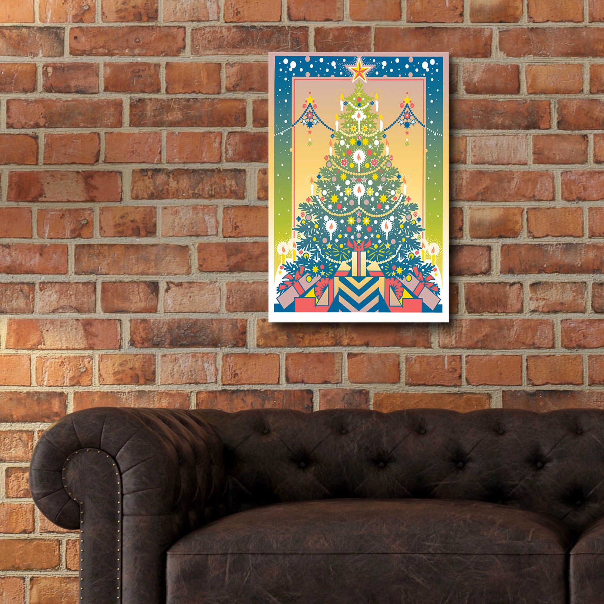 Epic Art 'Christmas Tree' by David Chestnutt, Acrylic Glass Wall Art,16x24