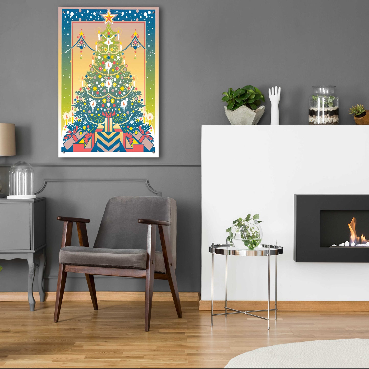 Epic Art 'Christmas Tree' by David Chestnutt, Acrylic Glass Wall Art,24x36