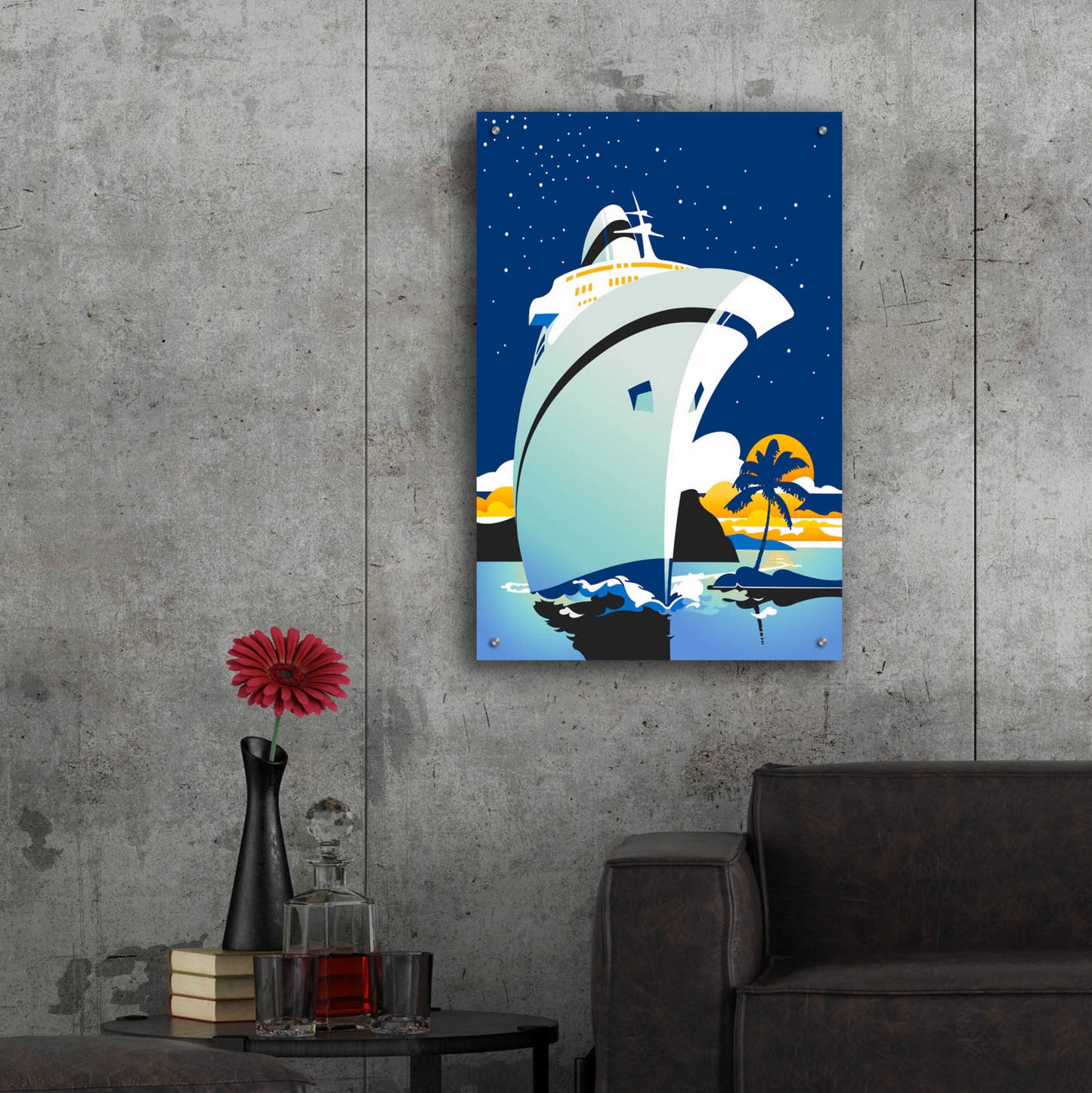 Epic Art 'Cruise Cover' by David Chestnutt, Acrylic Glass Wall Art,24x36