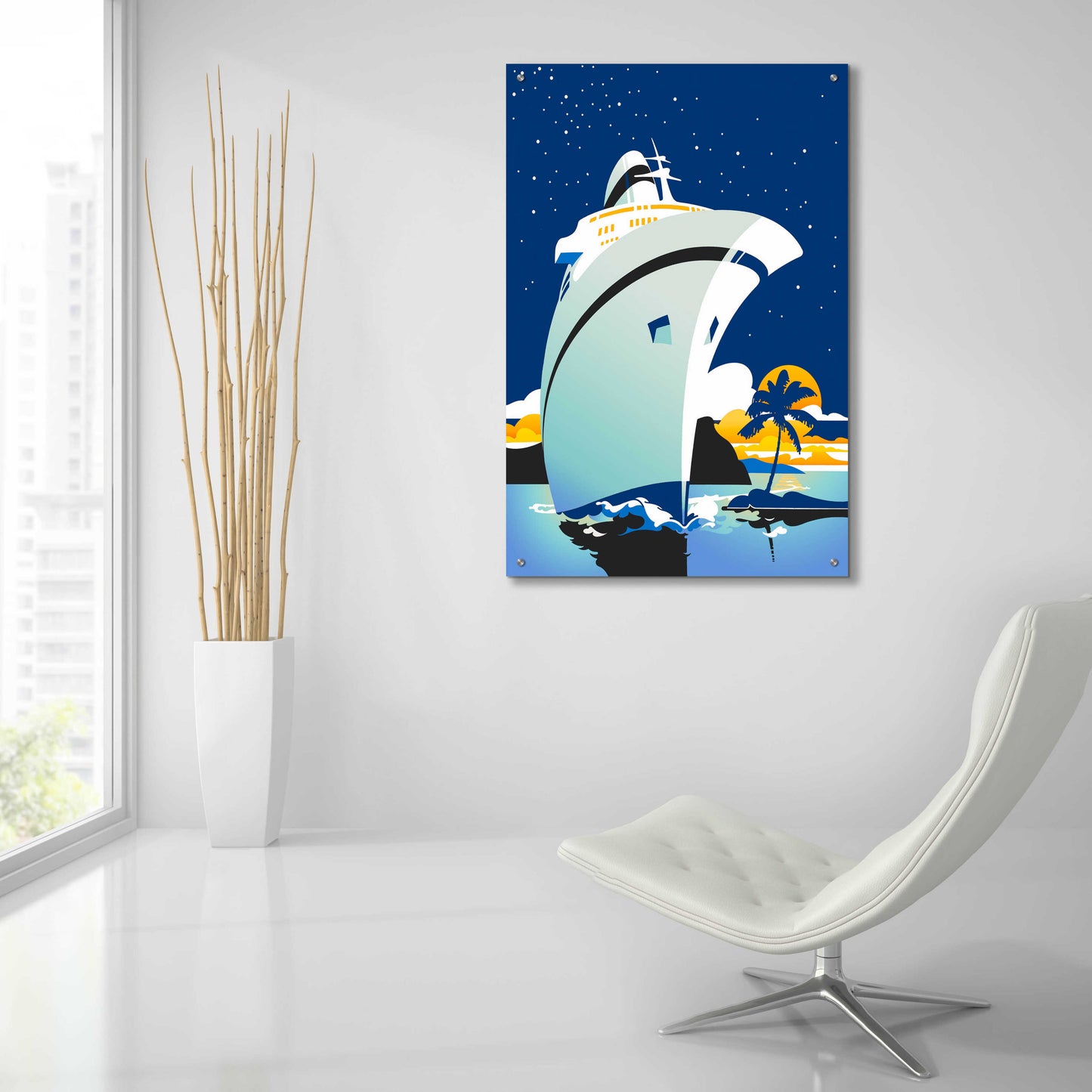 Epic Art 'Cruise Cover' by David Chestnutt, Acrylic Glass Wall Art,24x36