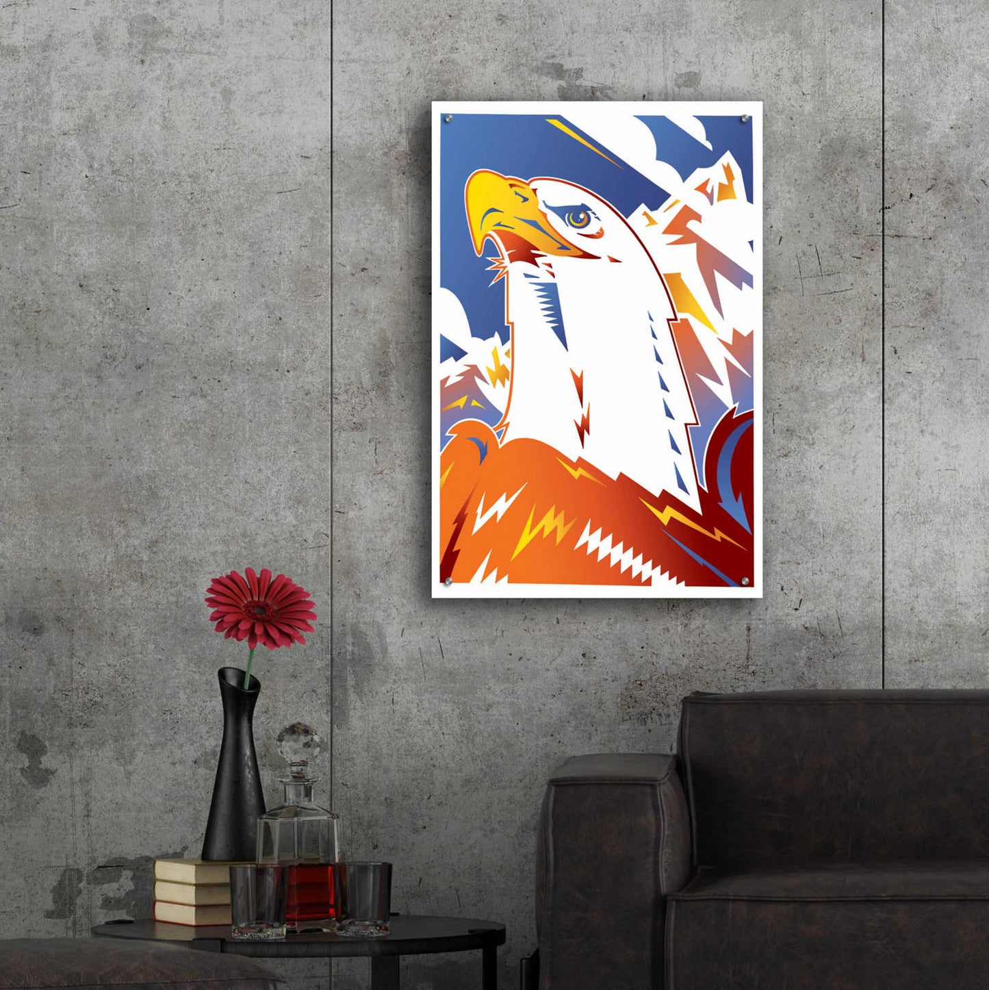 Epic Art 'Eagle' by David Chestnutt, Acrylic Glass Wall Art,24x36