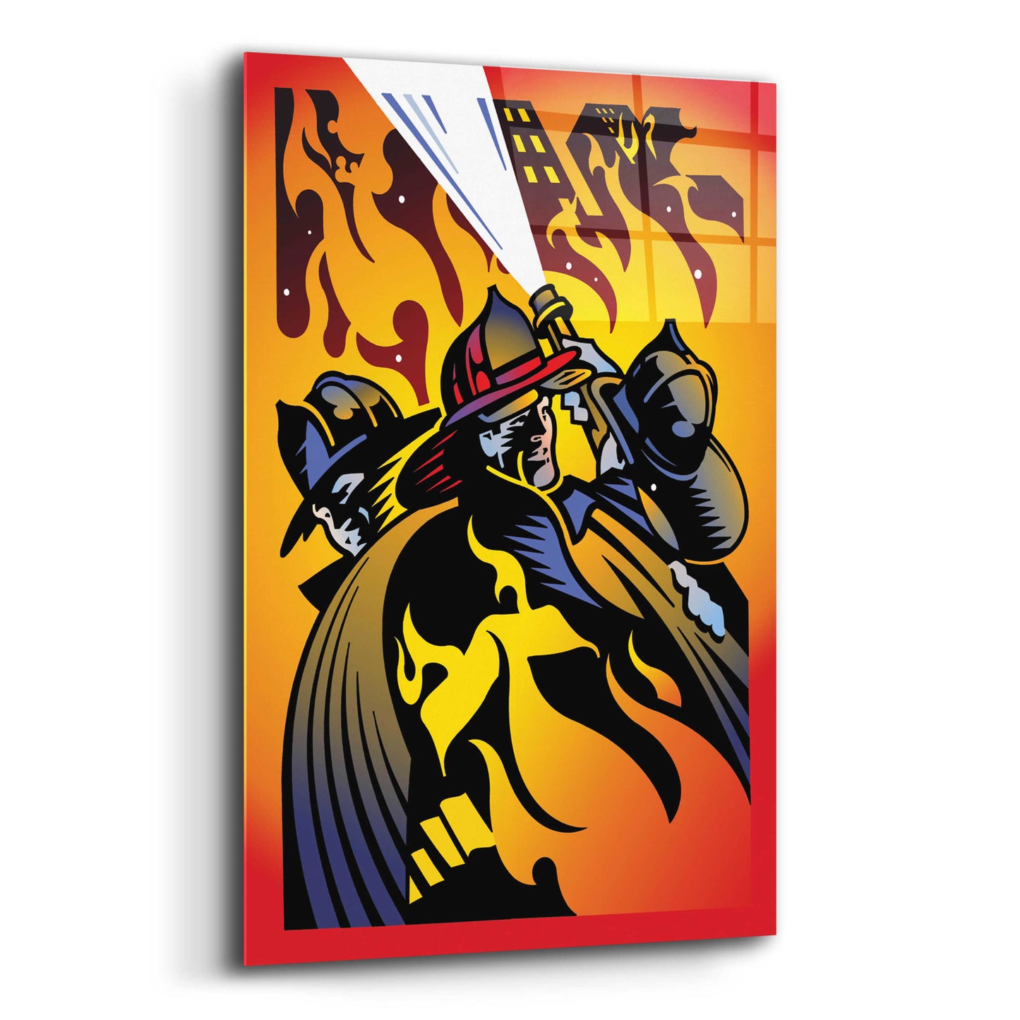 Epic Art 'Firemen' by David Chestnutt, Acrylic Glass Wall Art,12x16