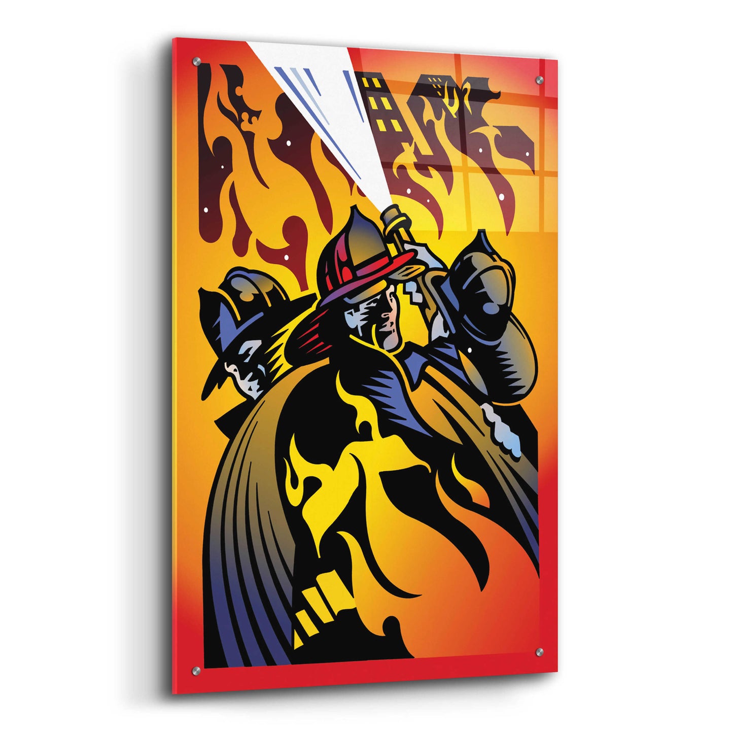 Epic Art 'Firemen' by David Chestnutt, Acrylic Glass Wall Art,24x36