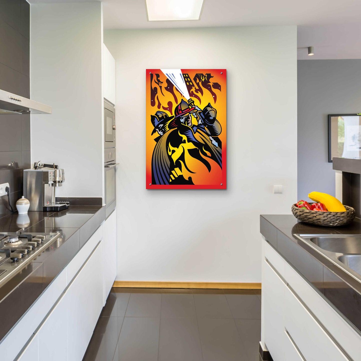 Epic Art 'Firemen' by David Chestnutt, Acrylic Glass Wall Art,24x36