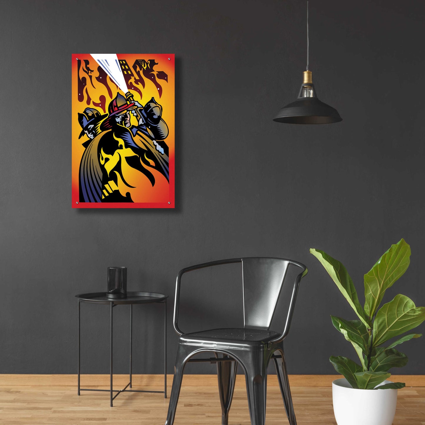 Epic Art 'Firemen' by David Chestnutt, Acrylic Glass Wall Art,24x36