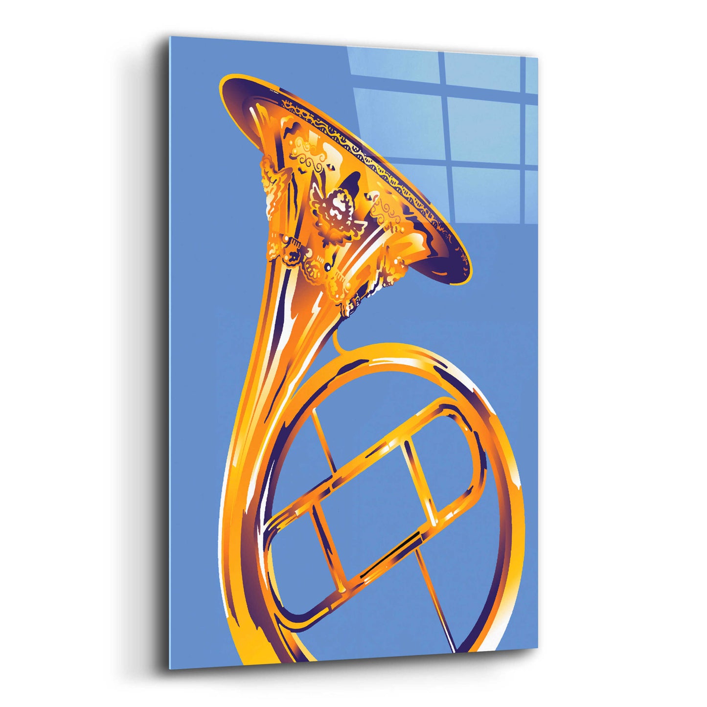 Epic Art 'French Horn 8' by David Chestnutt, Acrylic Glass Wall Art,12x16