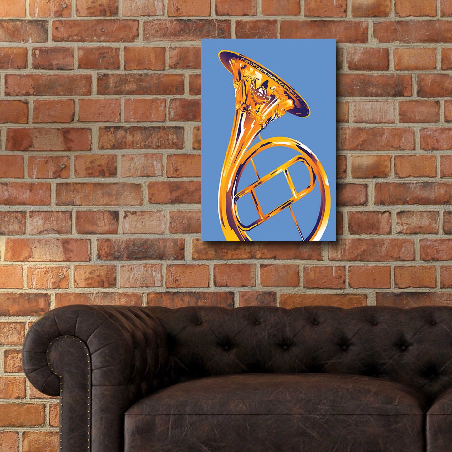 Epic Art 'French Horn 8' by David Chestnutt, Acrylic Glass Wall Art,16x24