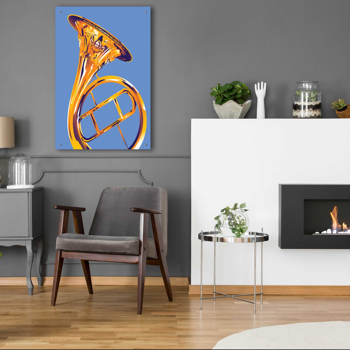 Epic Art 'French Horn 8' by David Chestnutt, Acrylic Glass Wall Art,24x36