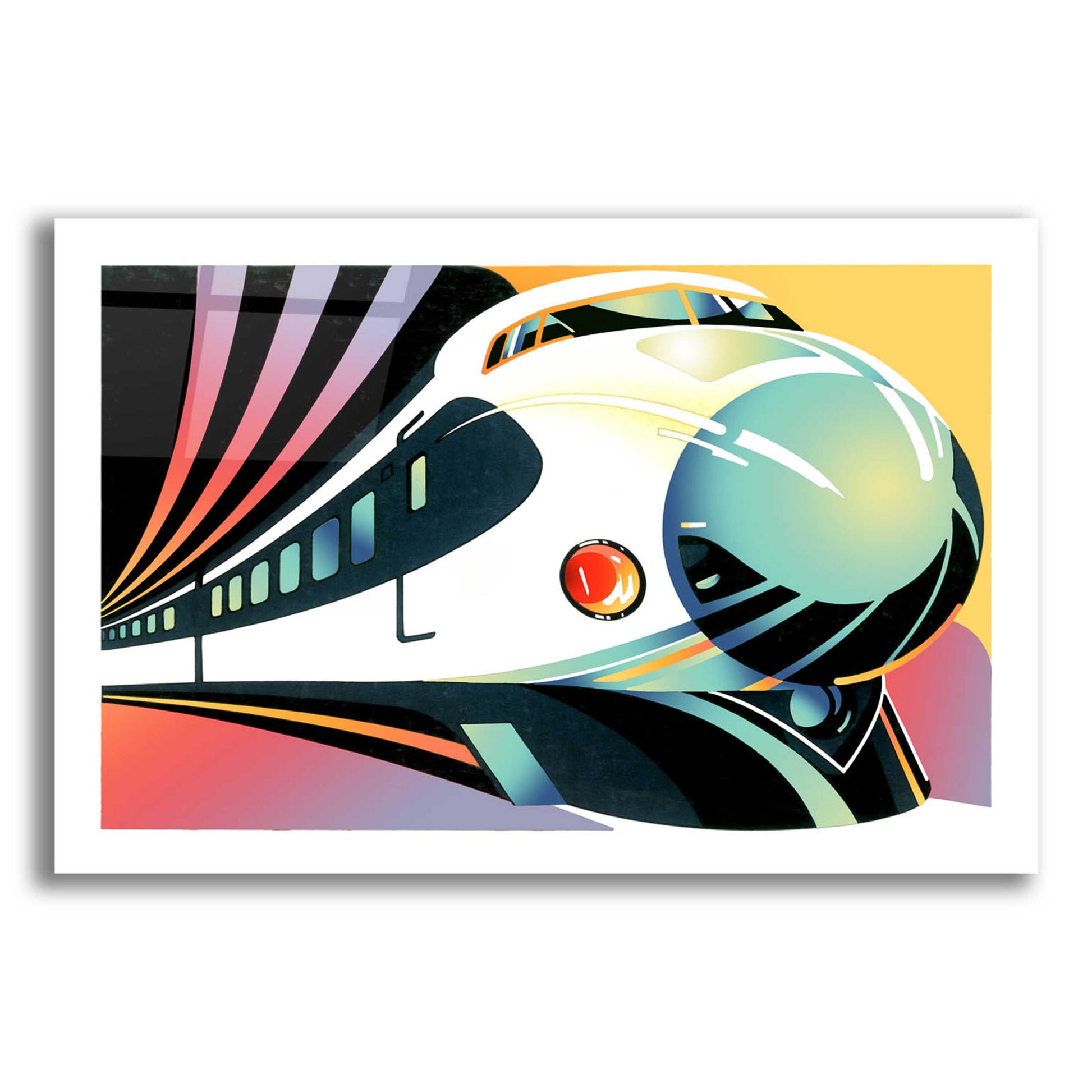Epic Art 'Japanese High Speed Train' by David Chestnutt, Acrylic Glass Wall Art,16x12