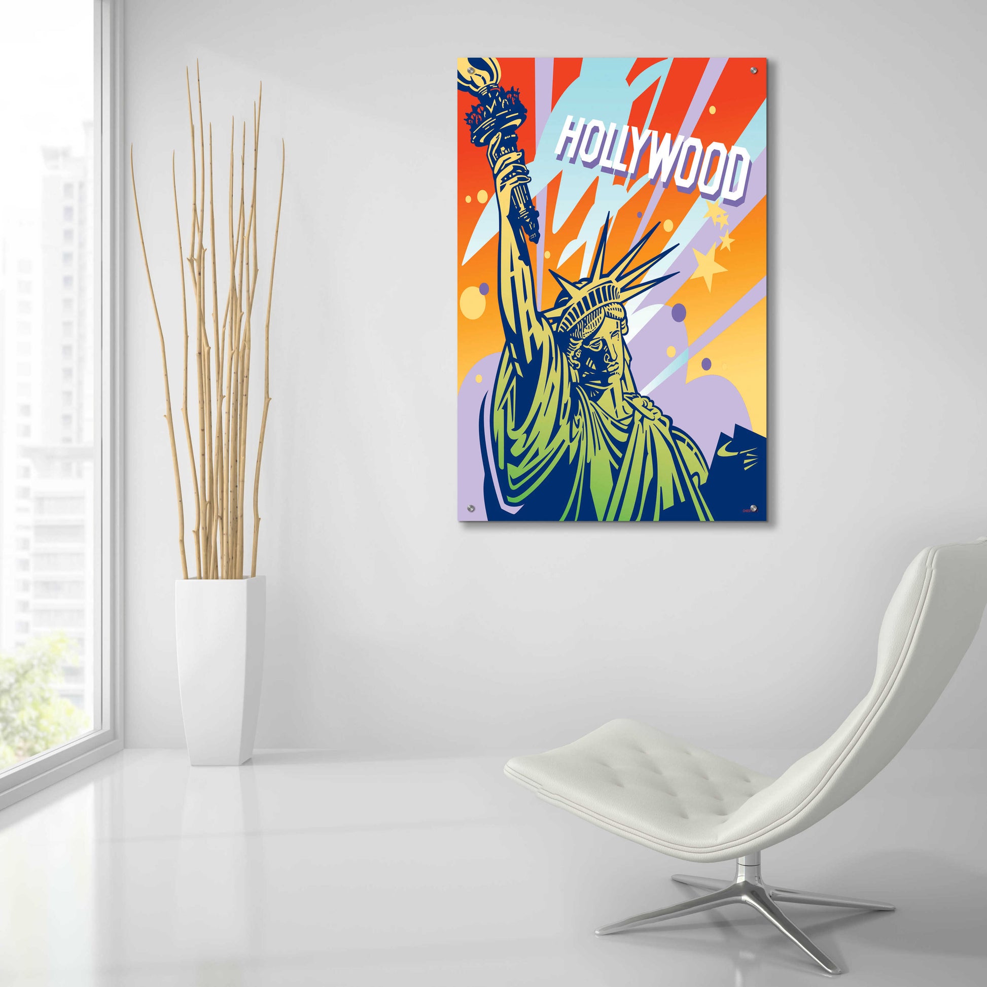 Epic Art 'New York LA' by David Chestnutt, Acrylic Glass Wall Art,24x36