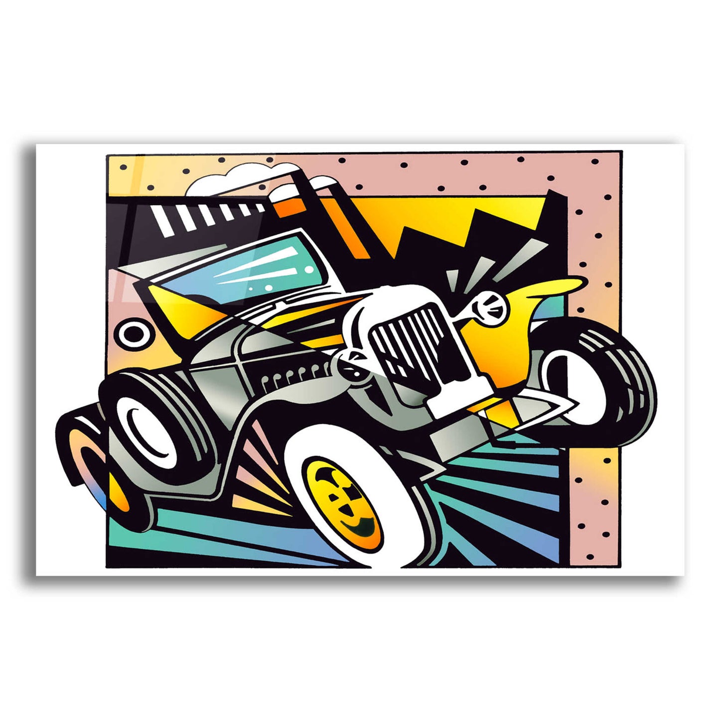 Epic Art 'Old Auto' by David Chestnutt, Acrylic Glass Wall Art,16x12