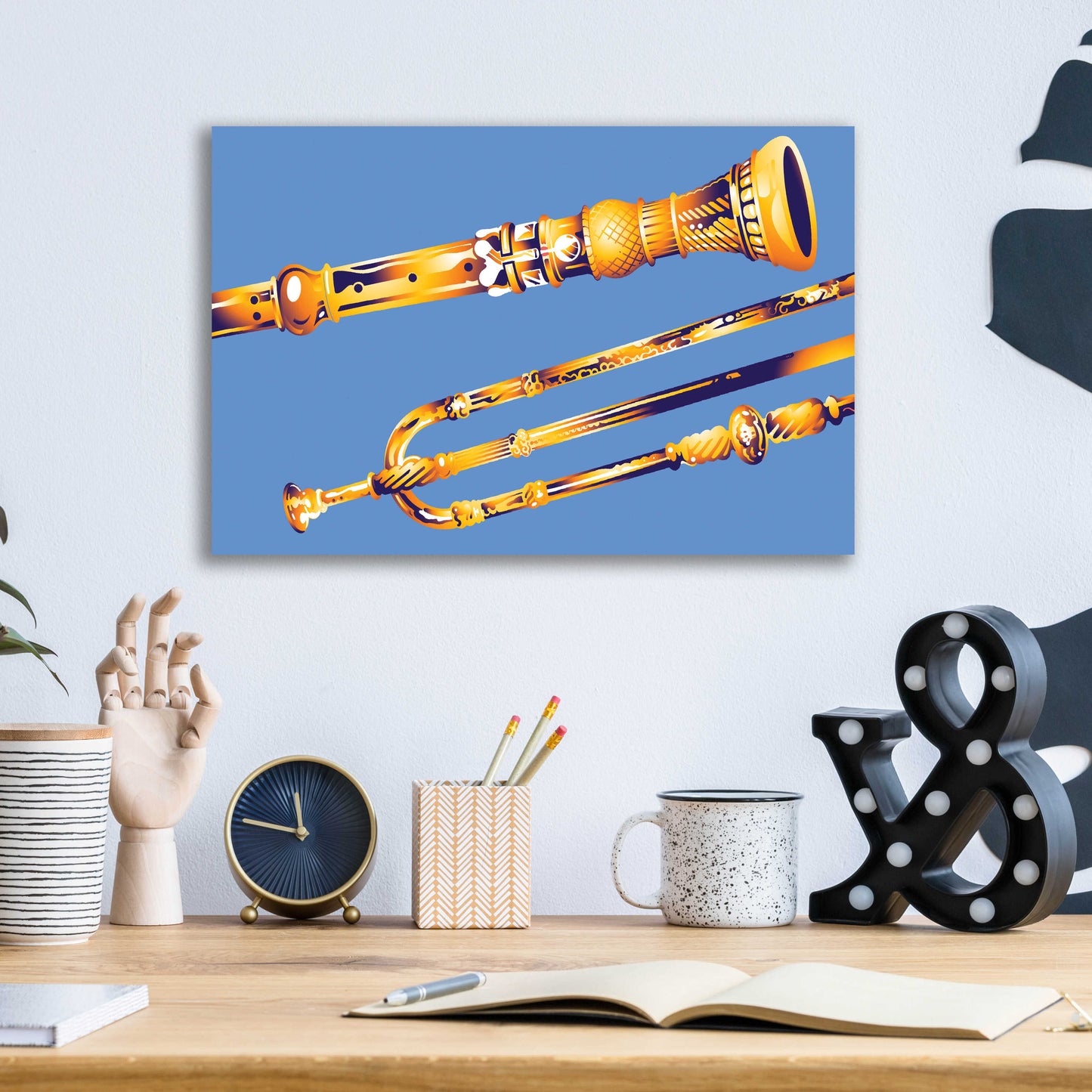 Epic Art 'Old Instruments' by David Chestnutt, Acrylic Glass Wall Art,16x12