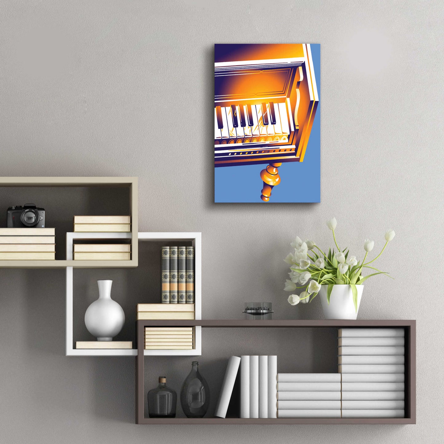 Epic Art 'Old Piano' by David Chestnutt, Acrylic Glass Wall Art,16x24