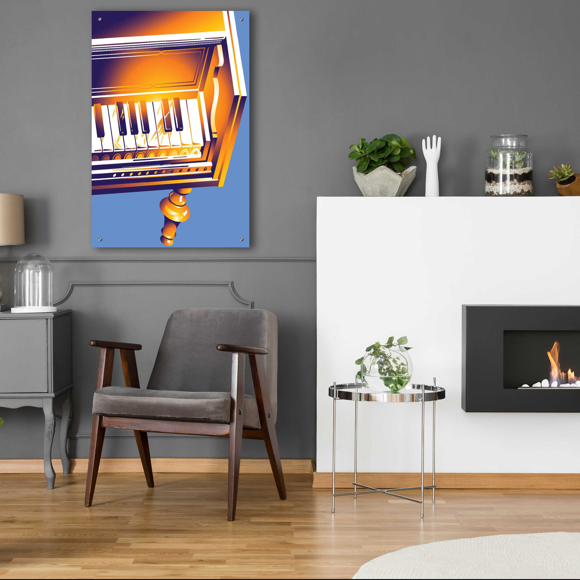 Epic Art 'Old Piano' by David Chestnutt, Acrylic Glass Wall Art,24x36