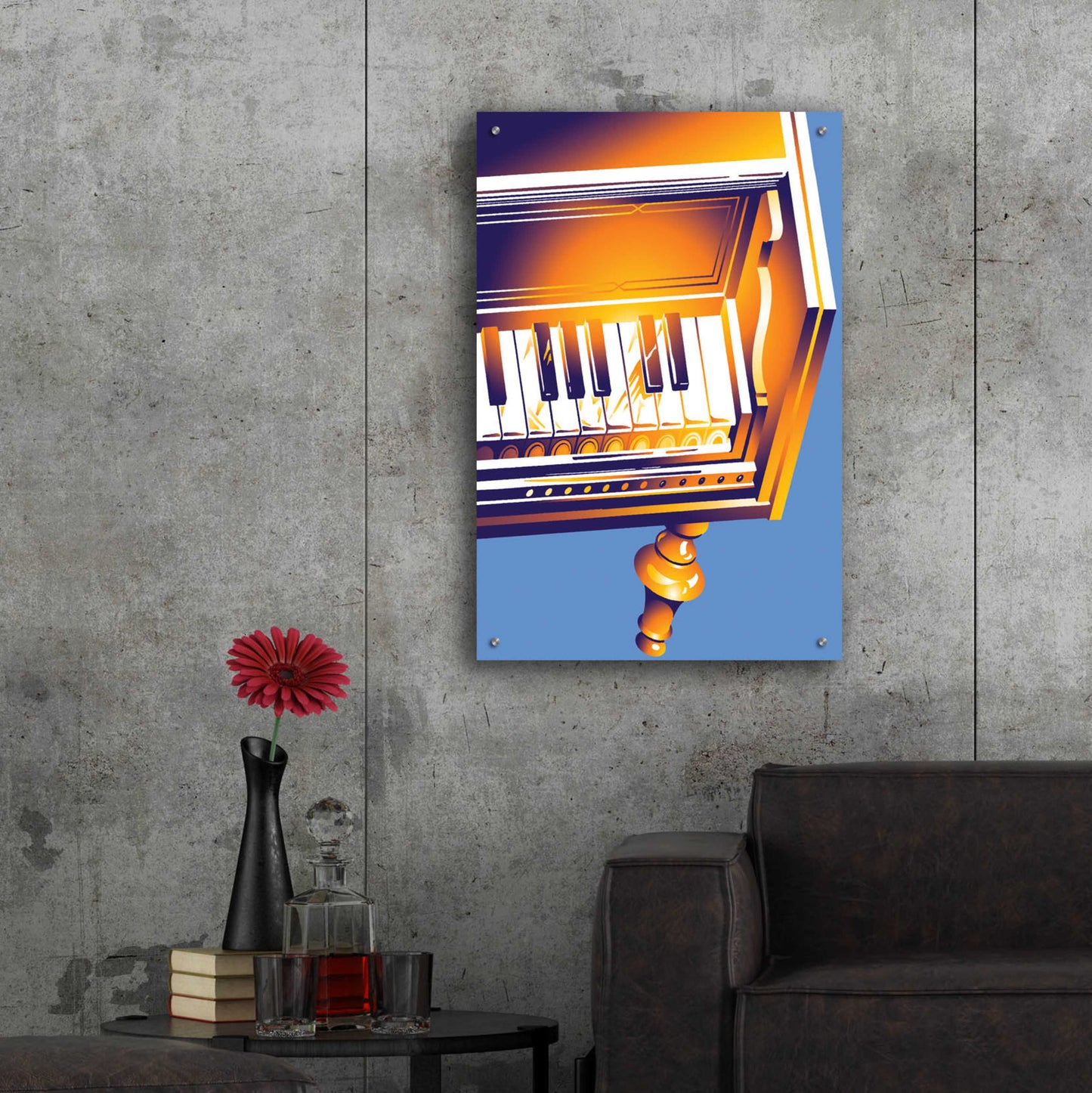 Epic Art 'Old Piano' by David Chestnutt, Acrylic Glass Wall Art,24x36