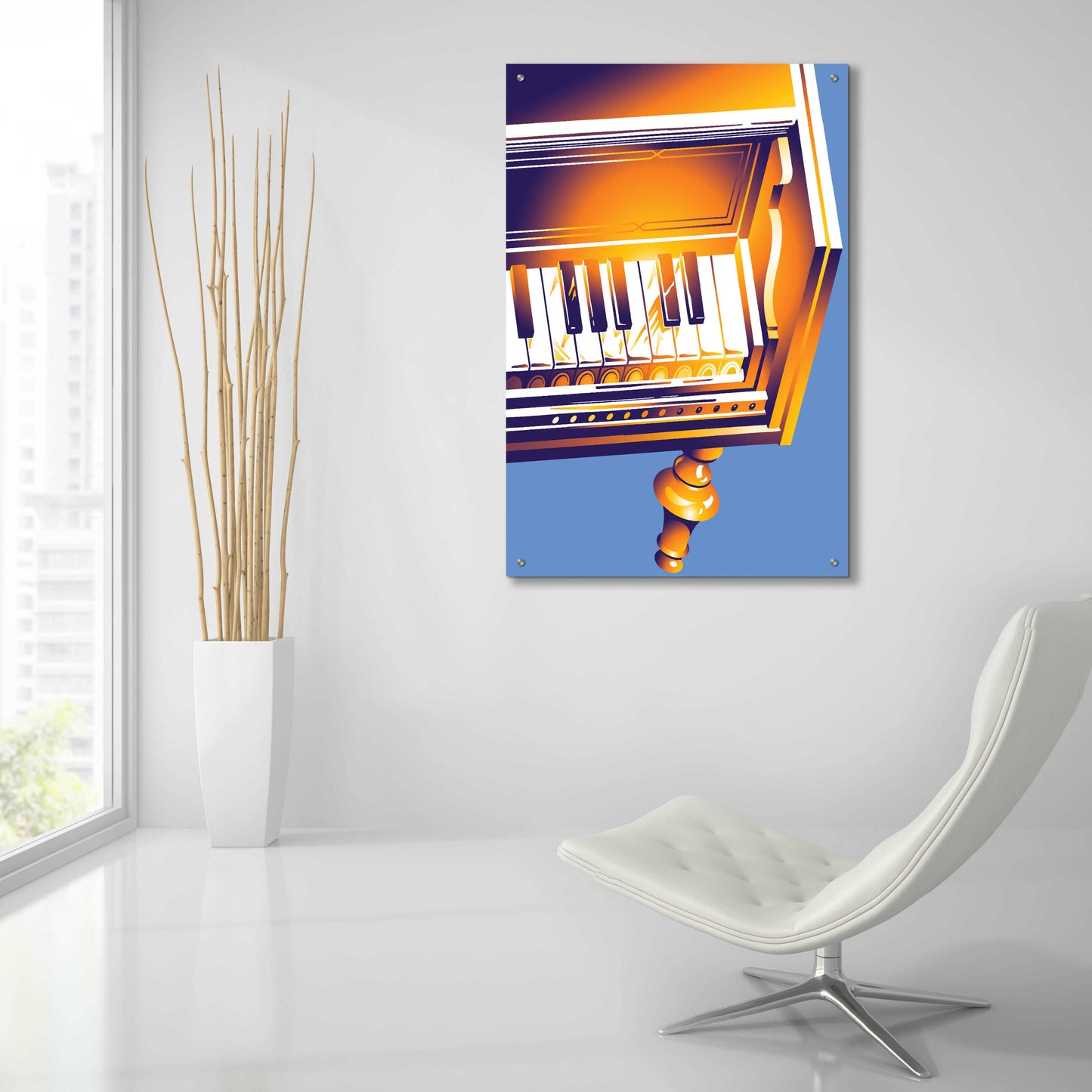 Epic Art 'Old Piano' by David Chestnutt, Acrylic Glass Wall Art,24x36