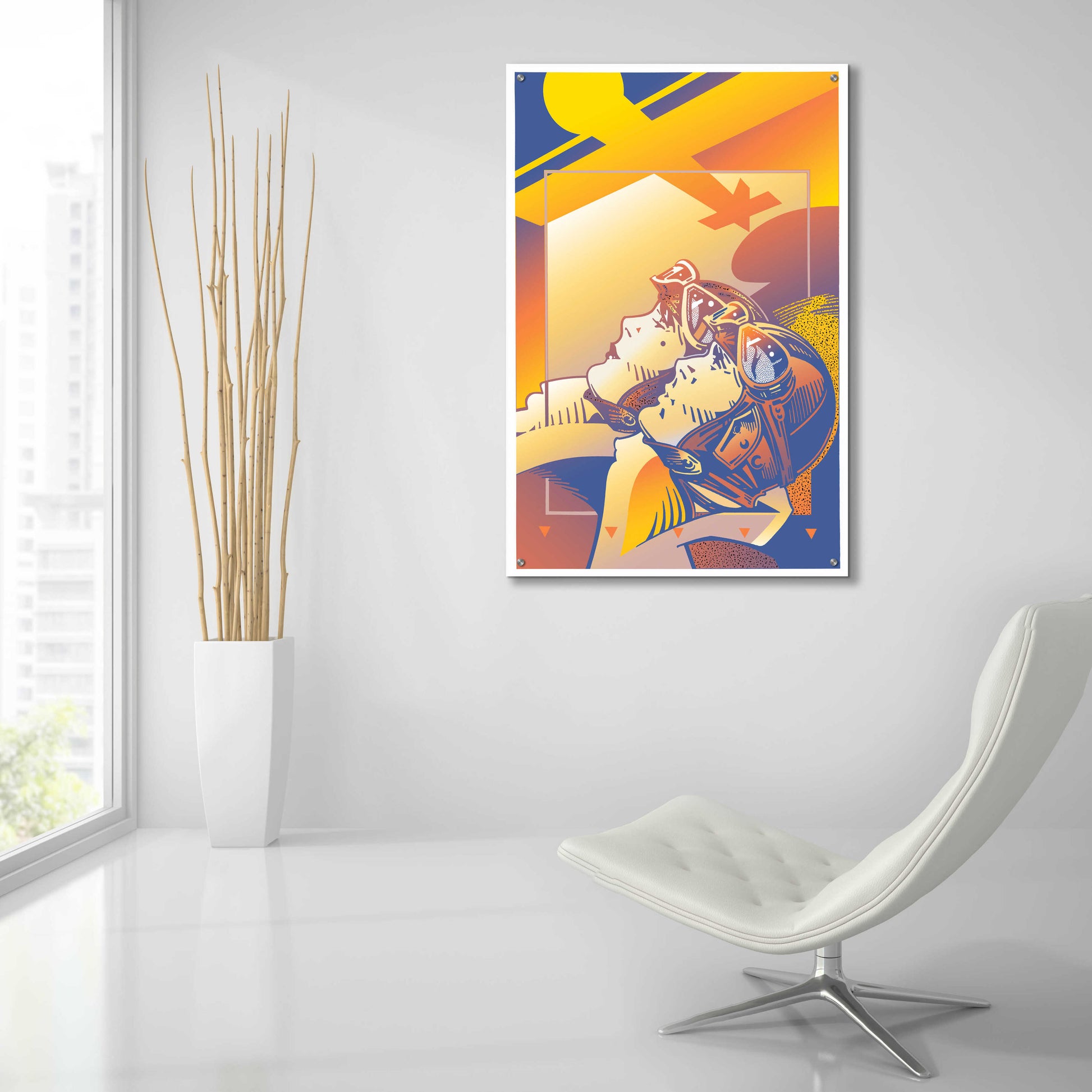 Epic Art 'Pilots Orange' by David Chestnutt, Acrylic Glass Wall Art,24x36