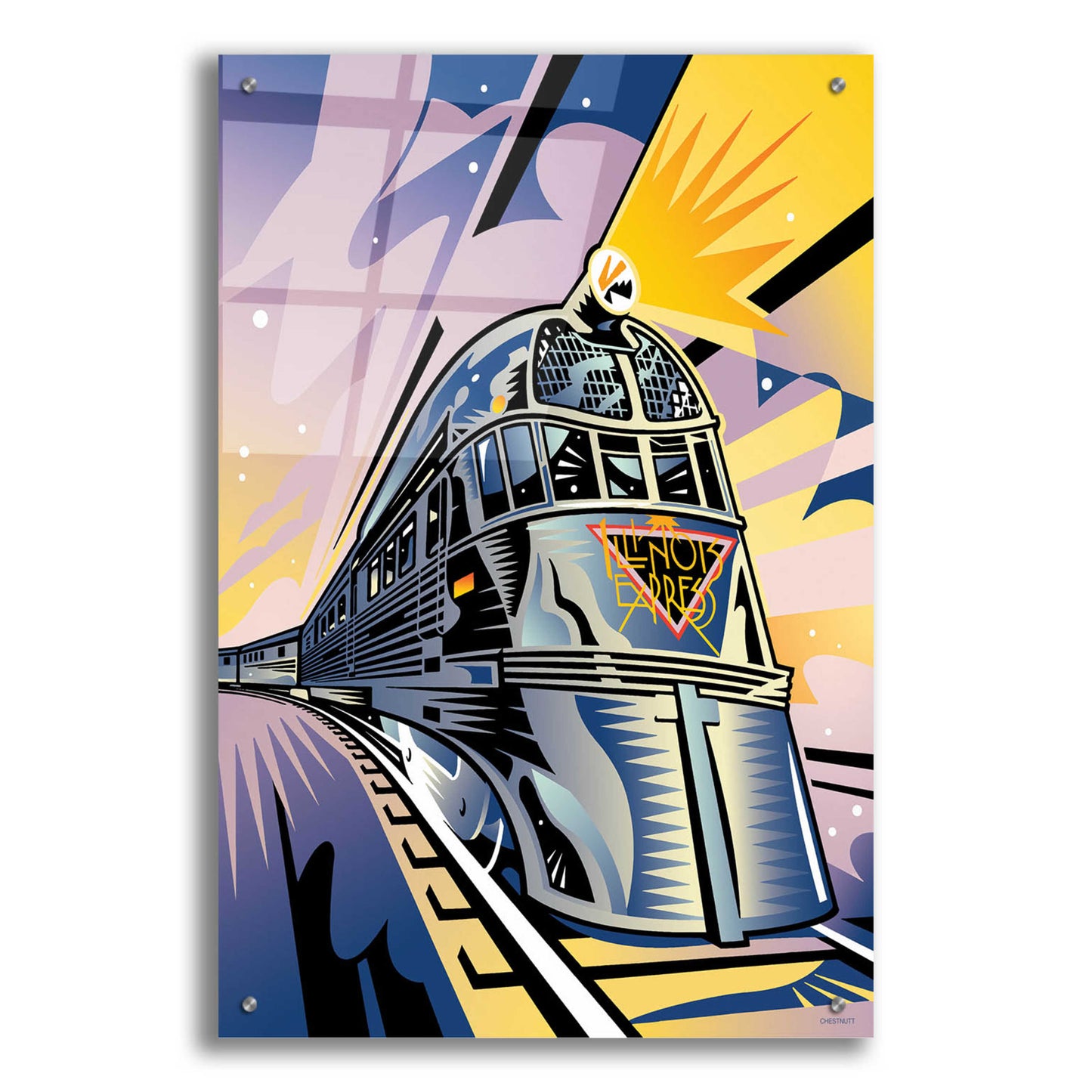 Epic Art 'Pioneer Zephyr' by David Chestnutt, Acrylic Glass Wall Art,24x36