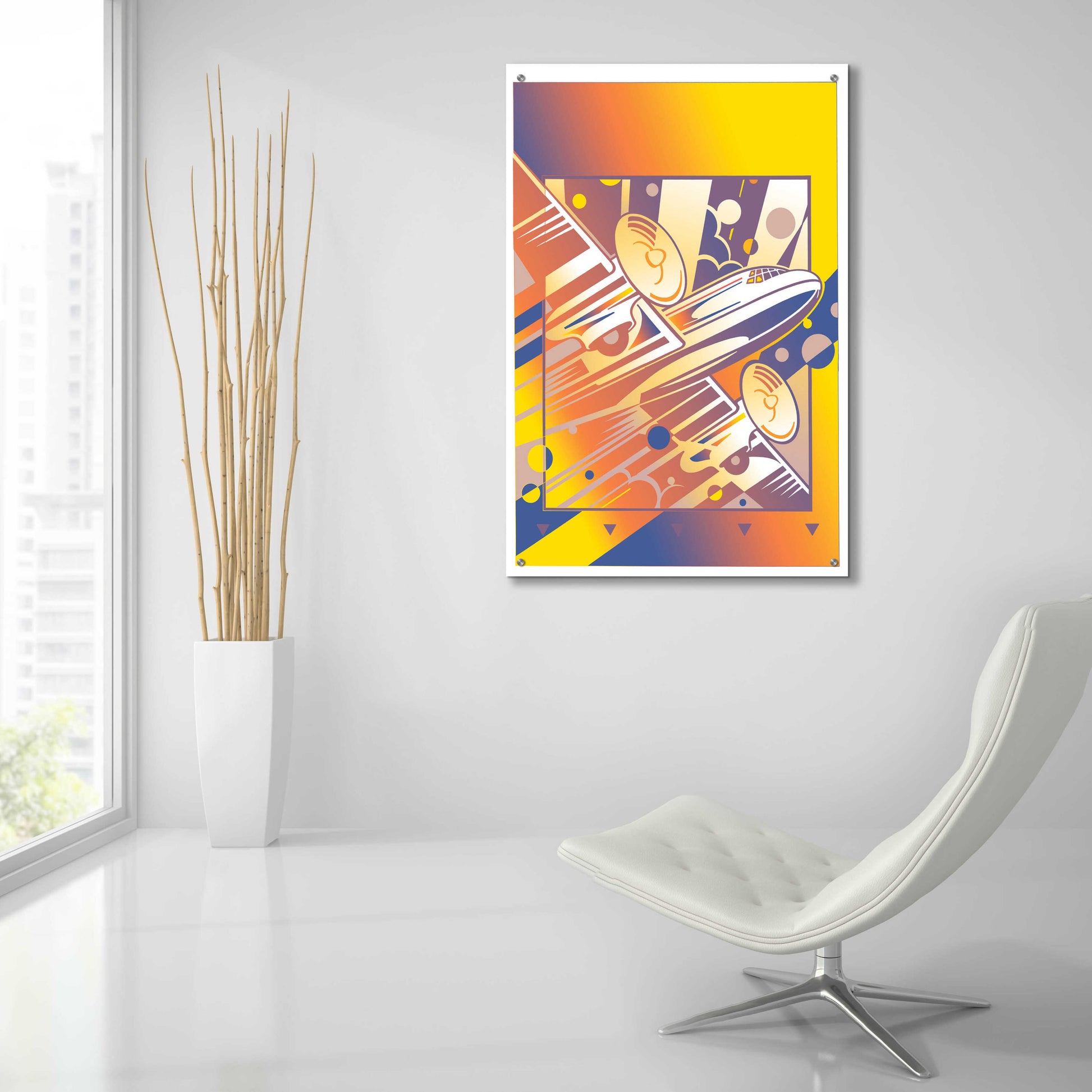 Epic Art 'Taking Off Yellow' by David Chestnutt, Acrylic Glass Wall Art,24x36