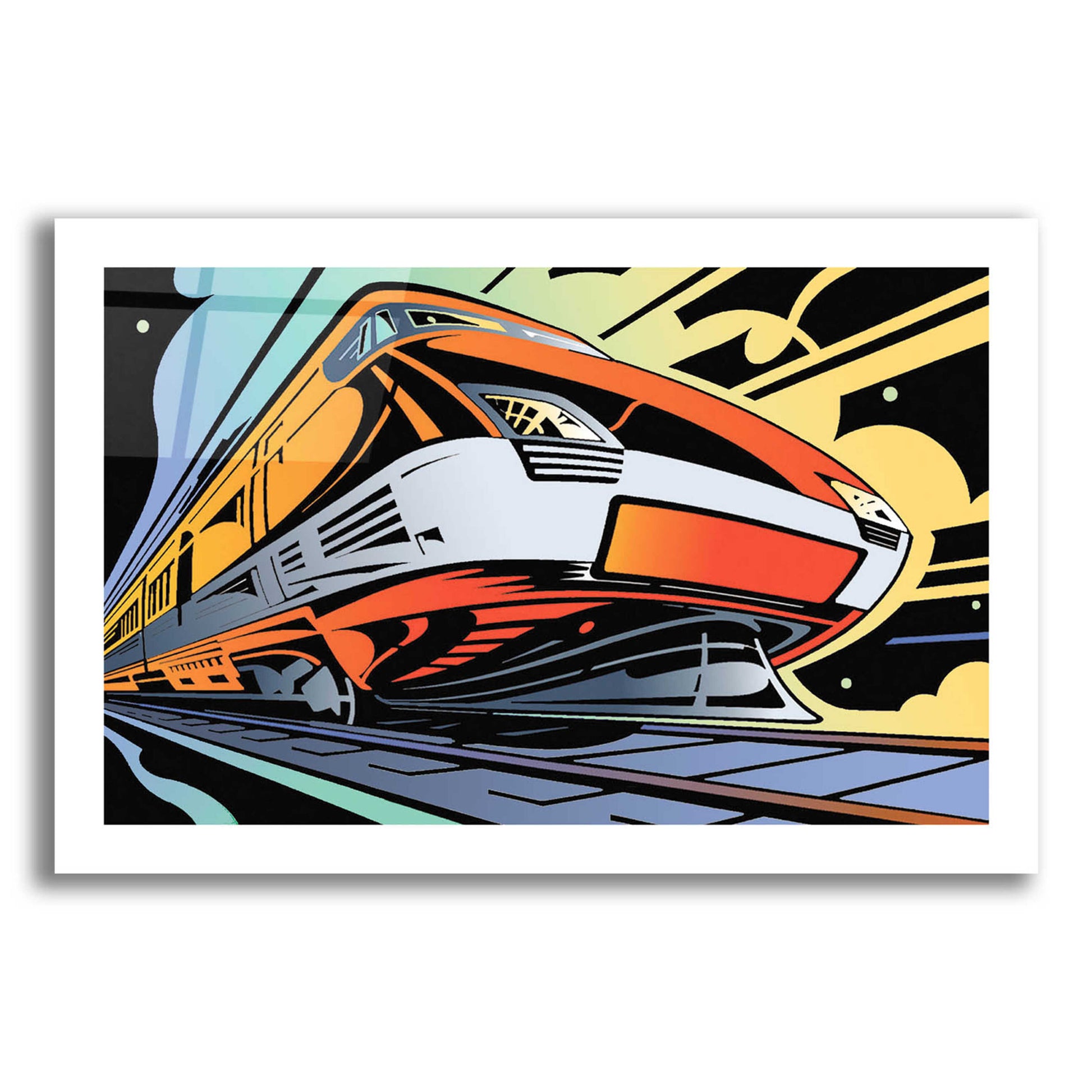 Epic Art 'Train-High Speed' by David Chestnutt, Acrylic Glass Wall Art,16x12