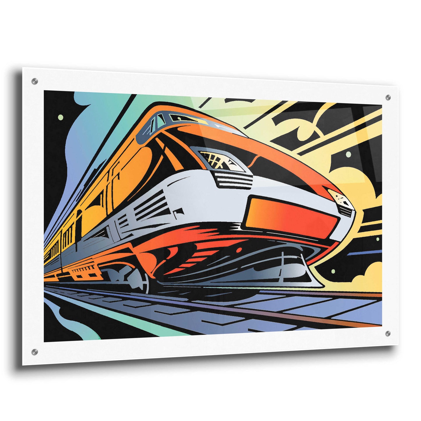 Epic Art 'Train-High Speed' by David Chestnutt, Acrylic Glass Wall Art,36x24