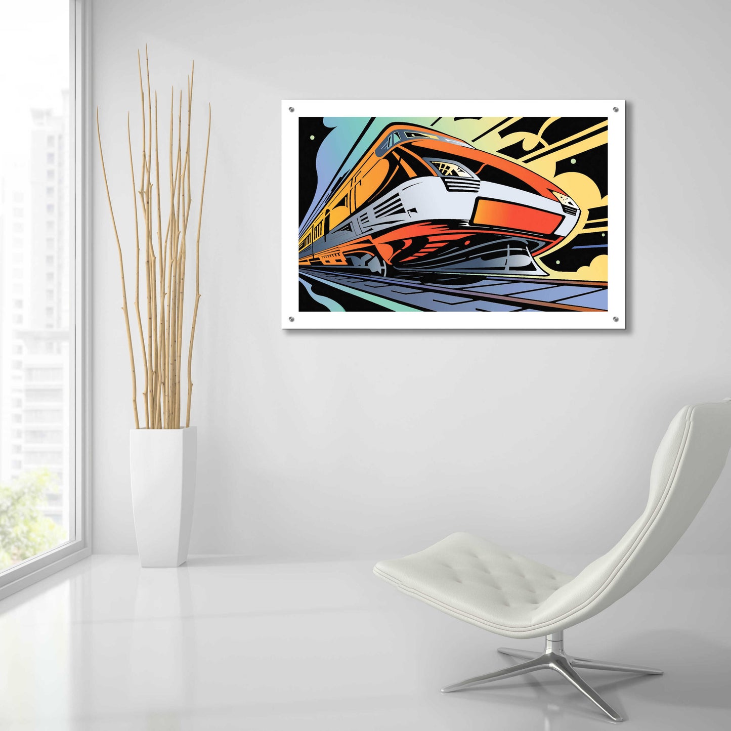 Epic Art 'Train-High Speed' by David Chestnutt, Acrylic Glass Wall Art,36x24