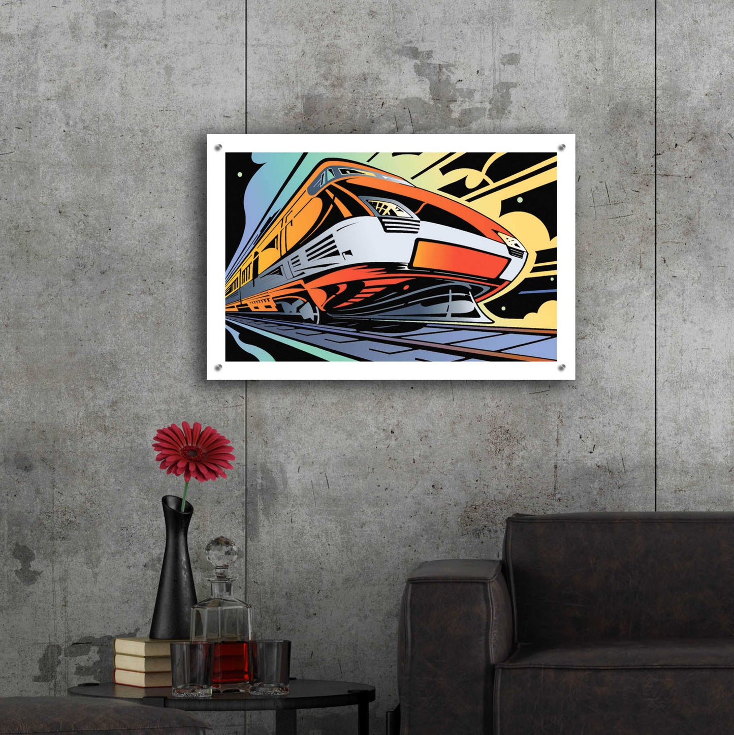 Epic Art 'Train-High Speed' by David Chestnutt, Acrylic Glass Wall Art,36x24