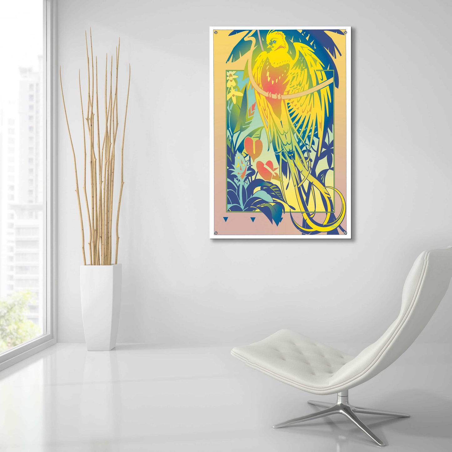 Epic Art 'Tropical Garden' by David Chestnutt, Acrylic Glass Wall Art,24x36