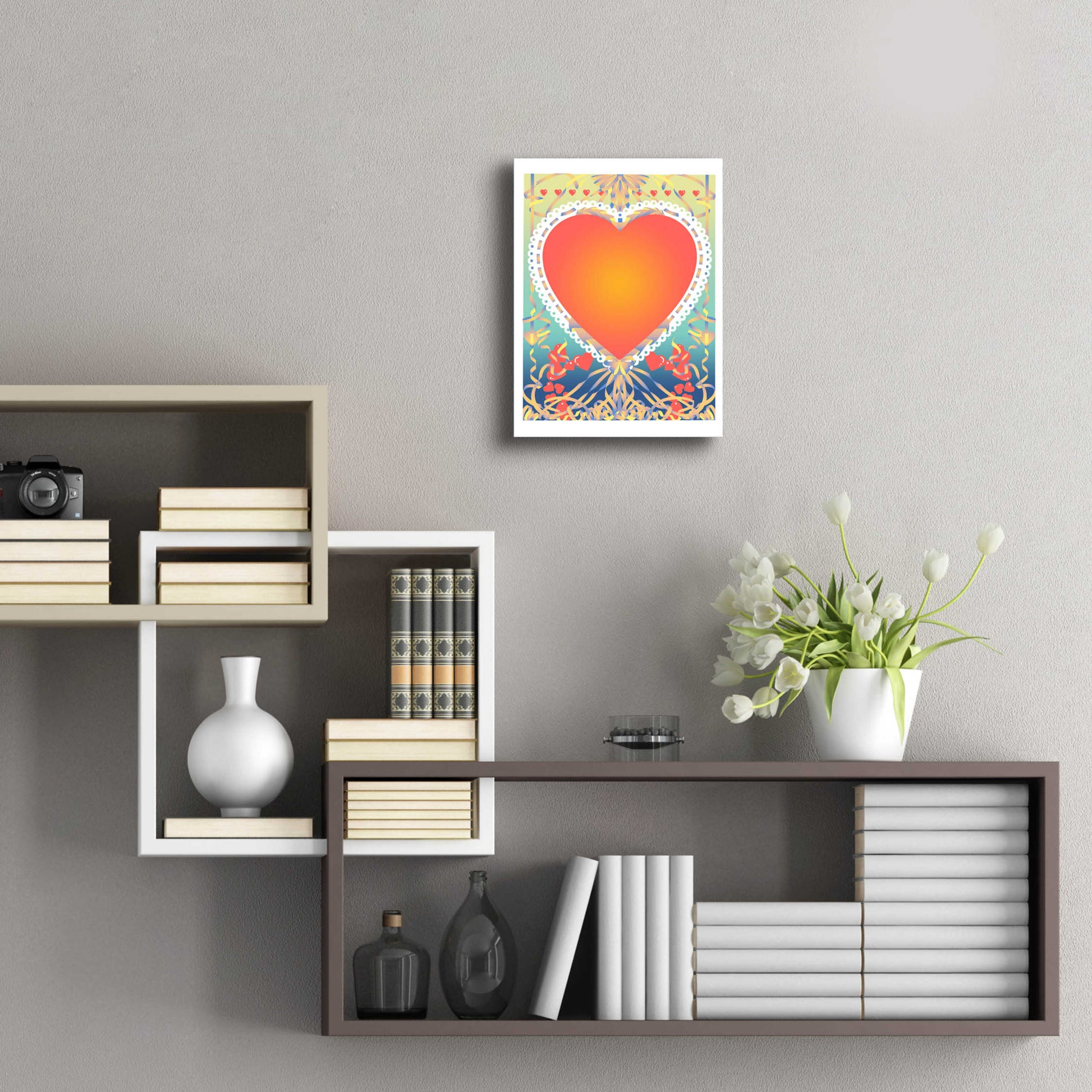 Epic Art 'Valentine Heart' by David Chestnutt, Acrylic Glass Wall Art,12x16