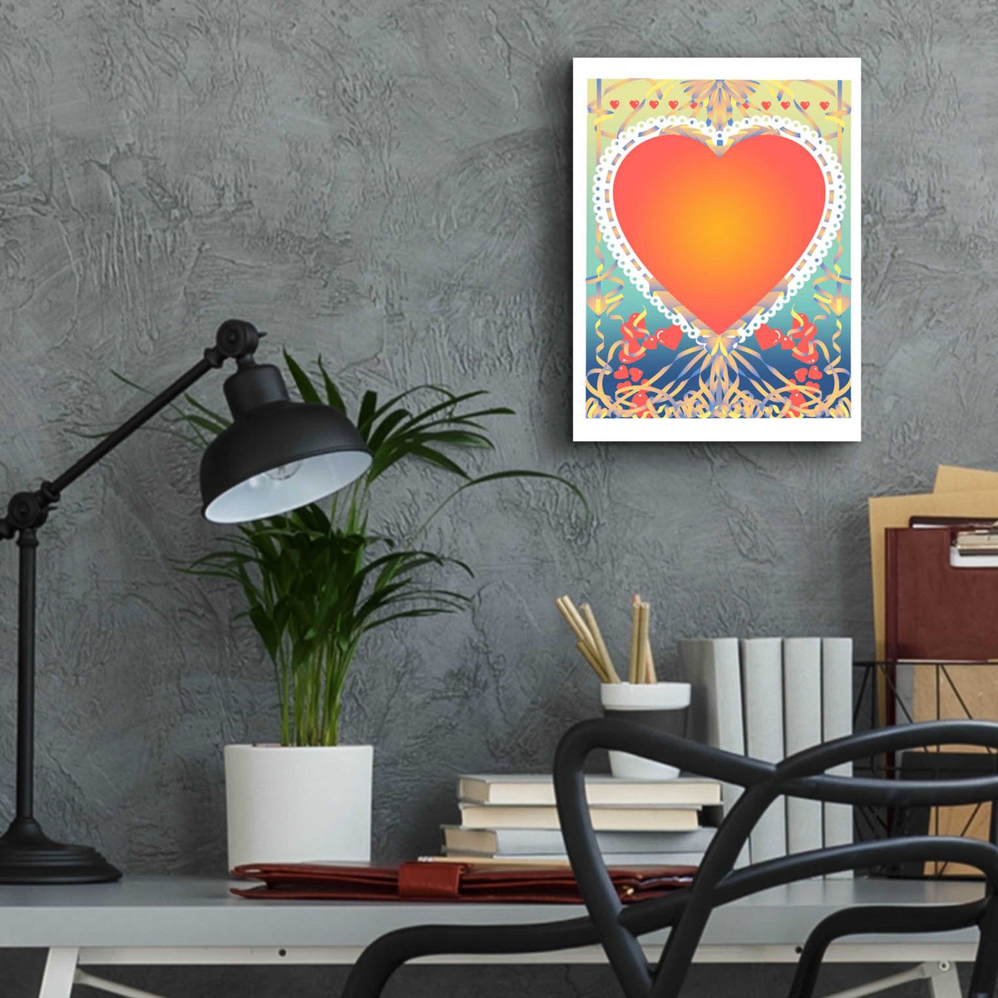 Epic Art 'Valentine Heart' by David Chestnutt, Acrylic Glass Wall Art,12x16