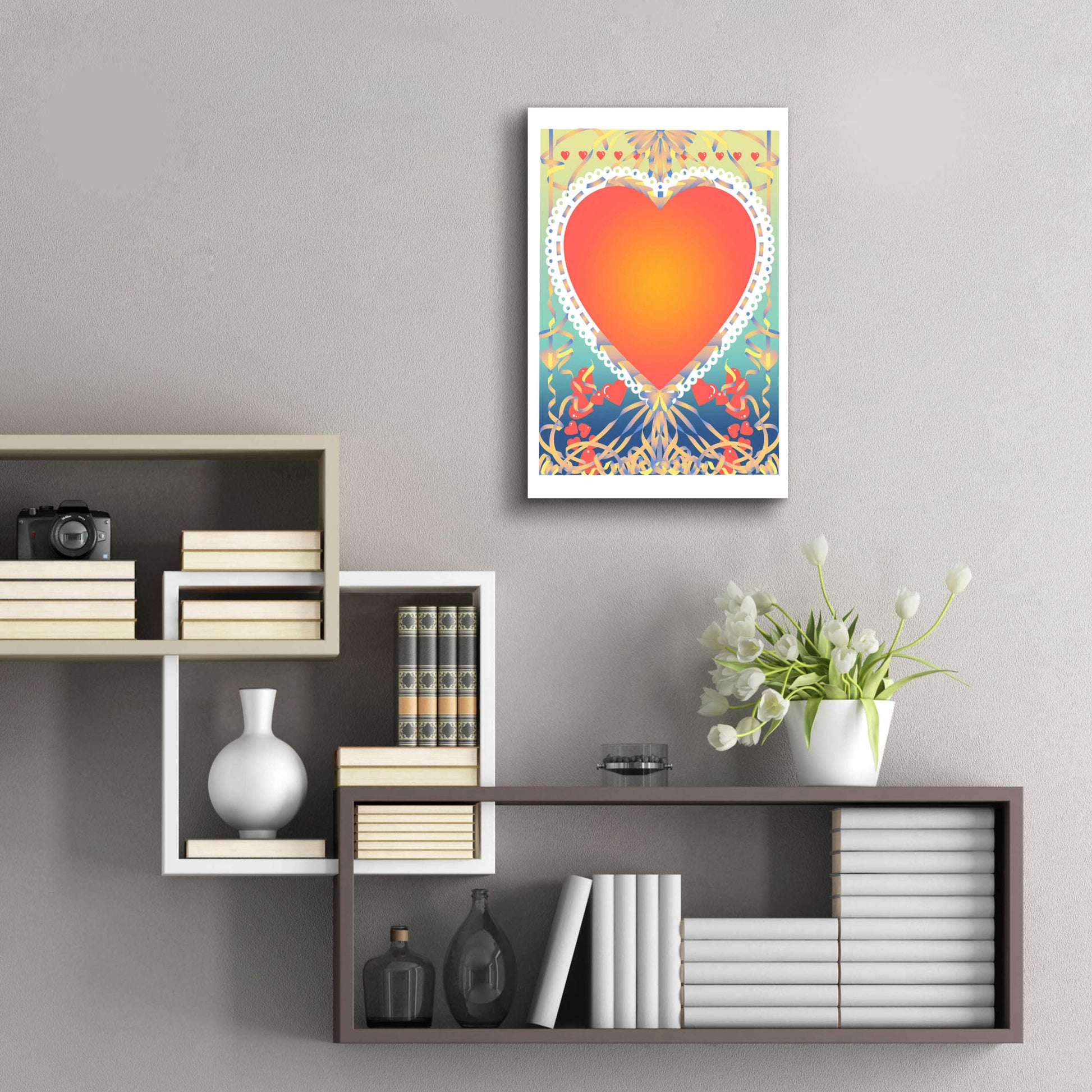 Epic Art 'Valentine Heart' by David Chestnutt, Acrylic Glass Wall Art,16x24