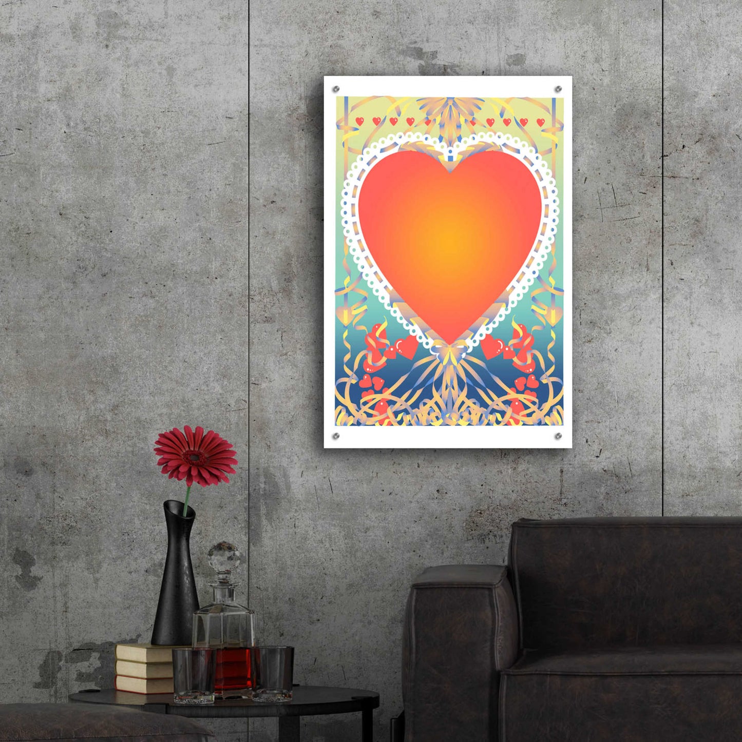 Epic Art 'Valentine Heart' by David Chestnutt, Acrylic Glass Wall Art,24x36