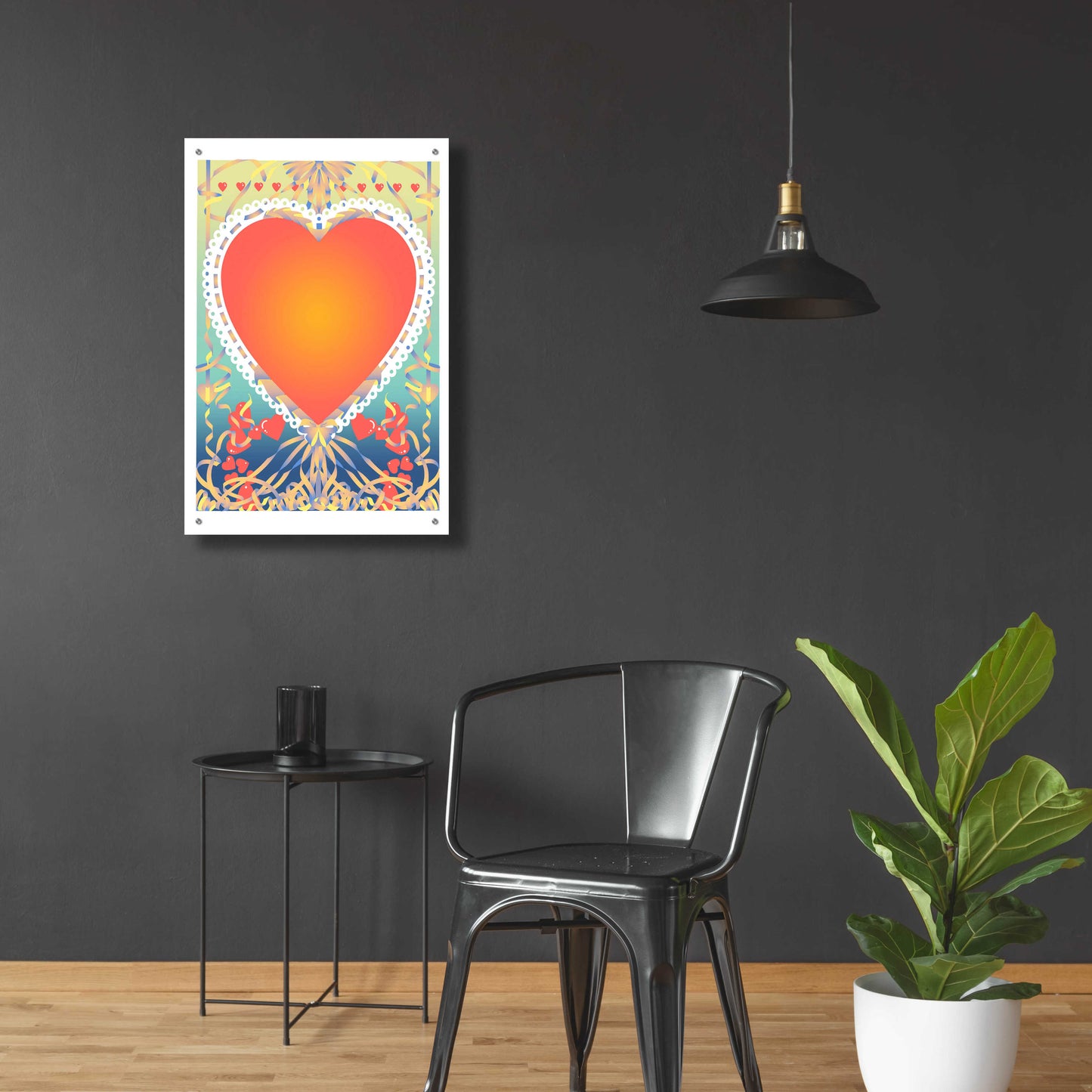 Epic Art 'Valentine Heart' by David Chestnutt, Acrylic Glass Wall Art,24x36