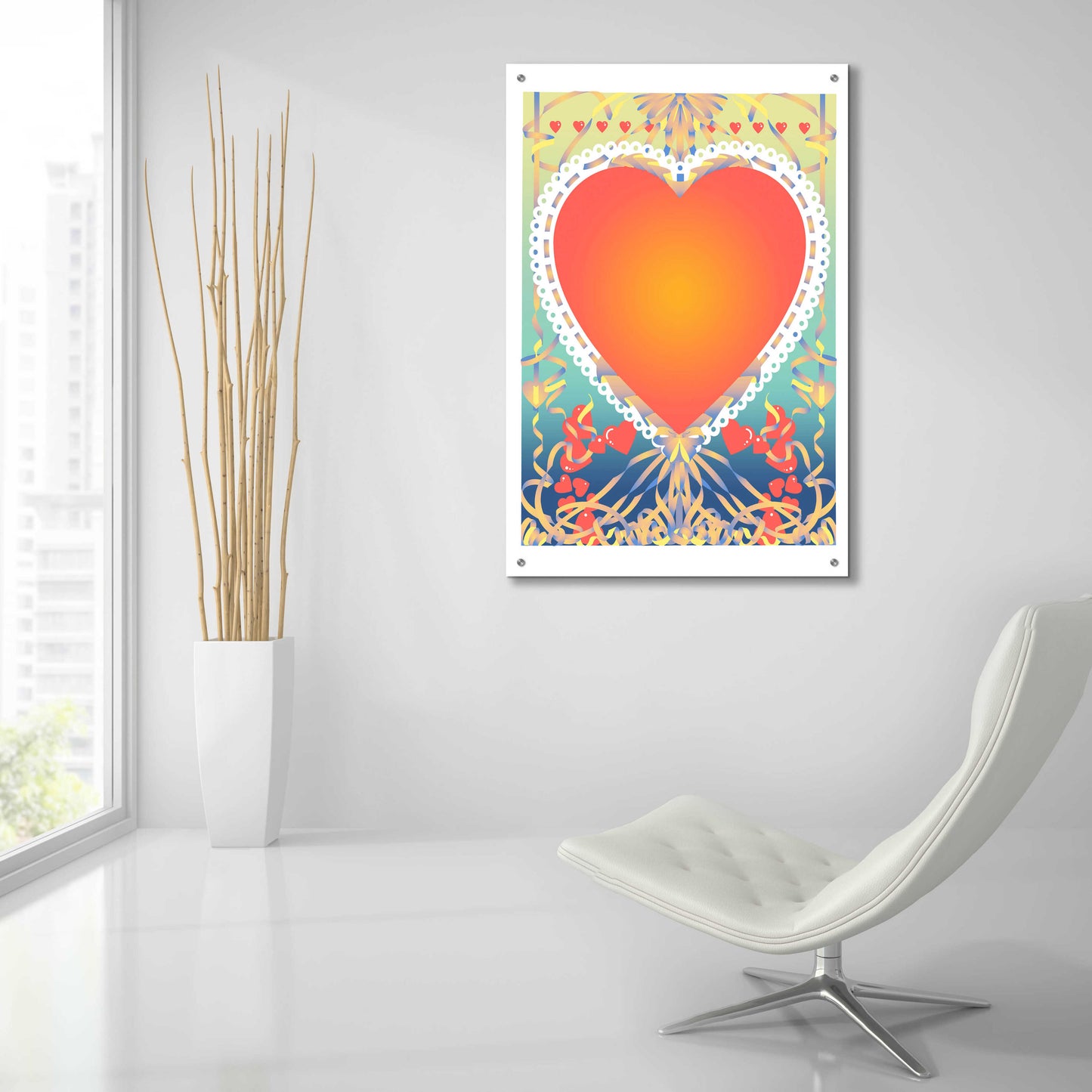 Epic Art 'Valentine Heart' by David Chestnutt, Acrylic Glass Wall Art,24x36