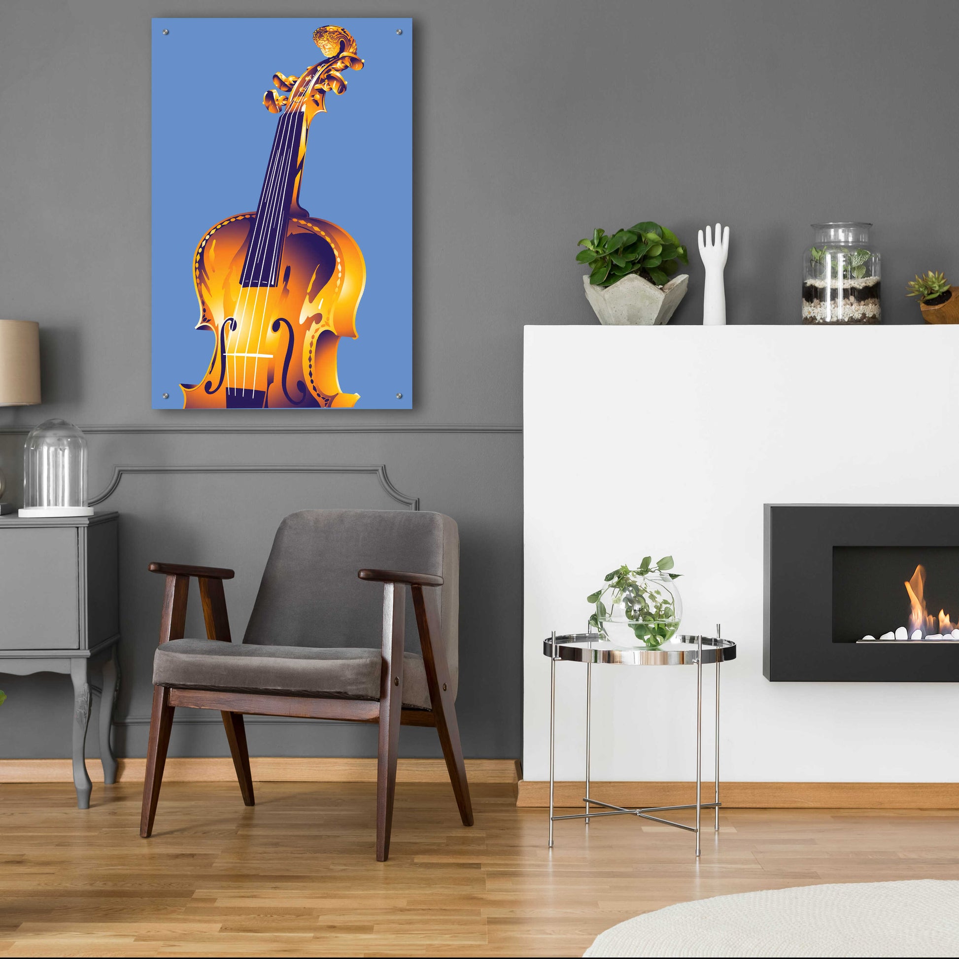 Epic Art 'Violin' by David Chestnutt, Acrylic Glass Wall Art,24x36