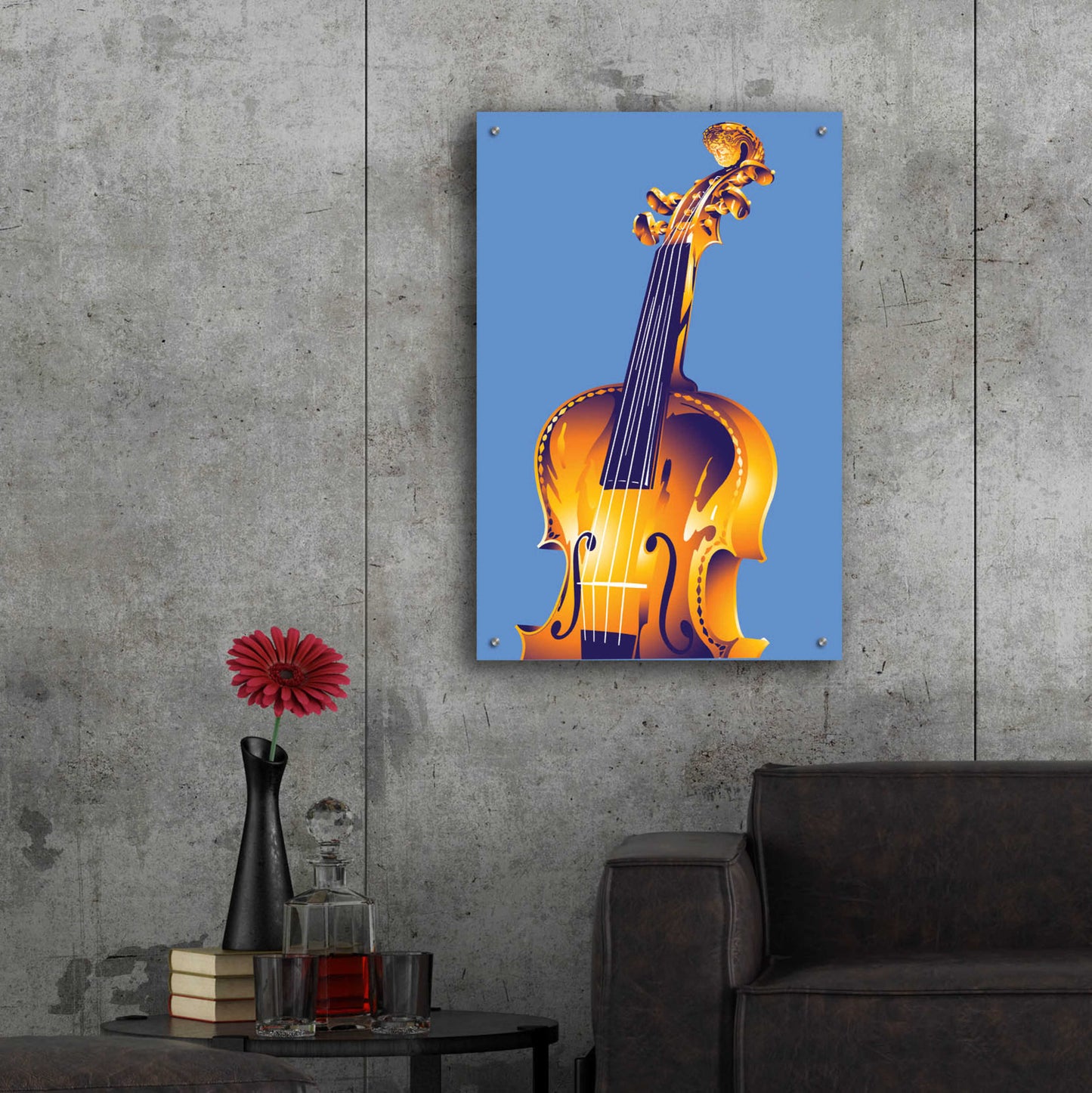 Epic Art 'Violin' by David Chestnutt, Acrylic Glass Wall Art,24x36