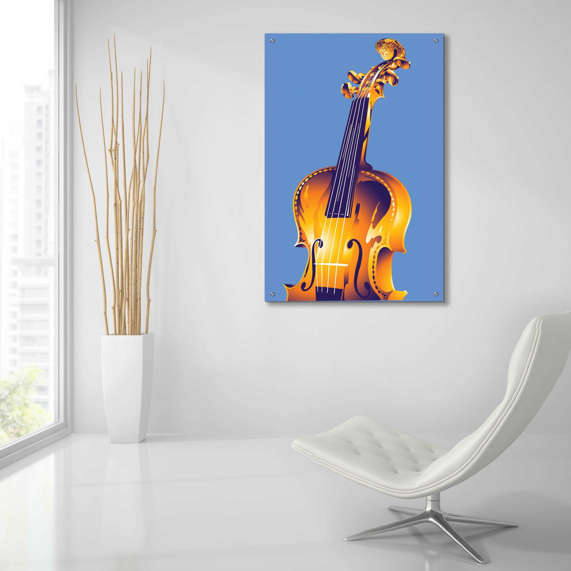 Epic Art 'Violin' by David Chestnutt, Acrylic Glass Wall Art,24x36