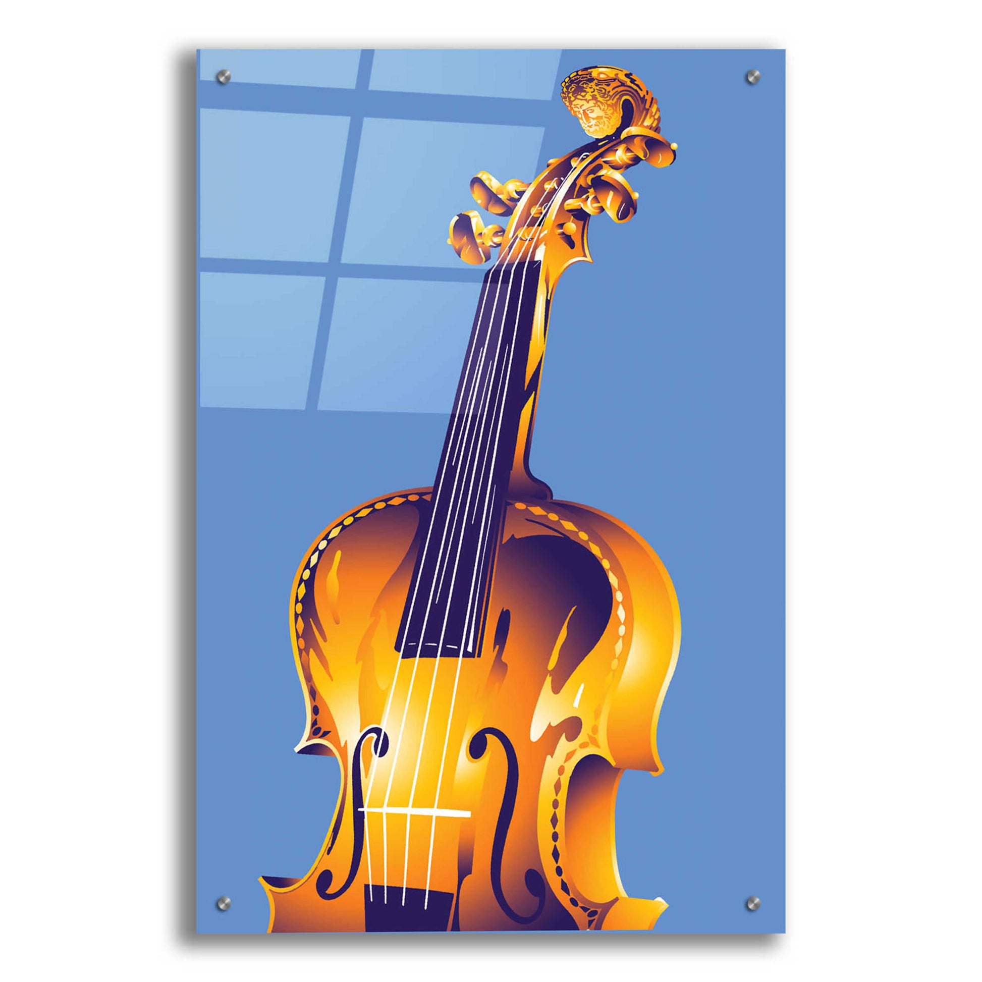 Epic Art 'Violin' by David Chestnutt, Acrylic Glass Wall Art,24x36