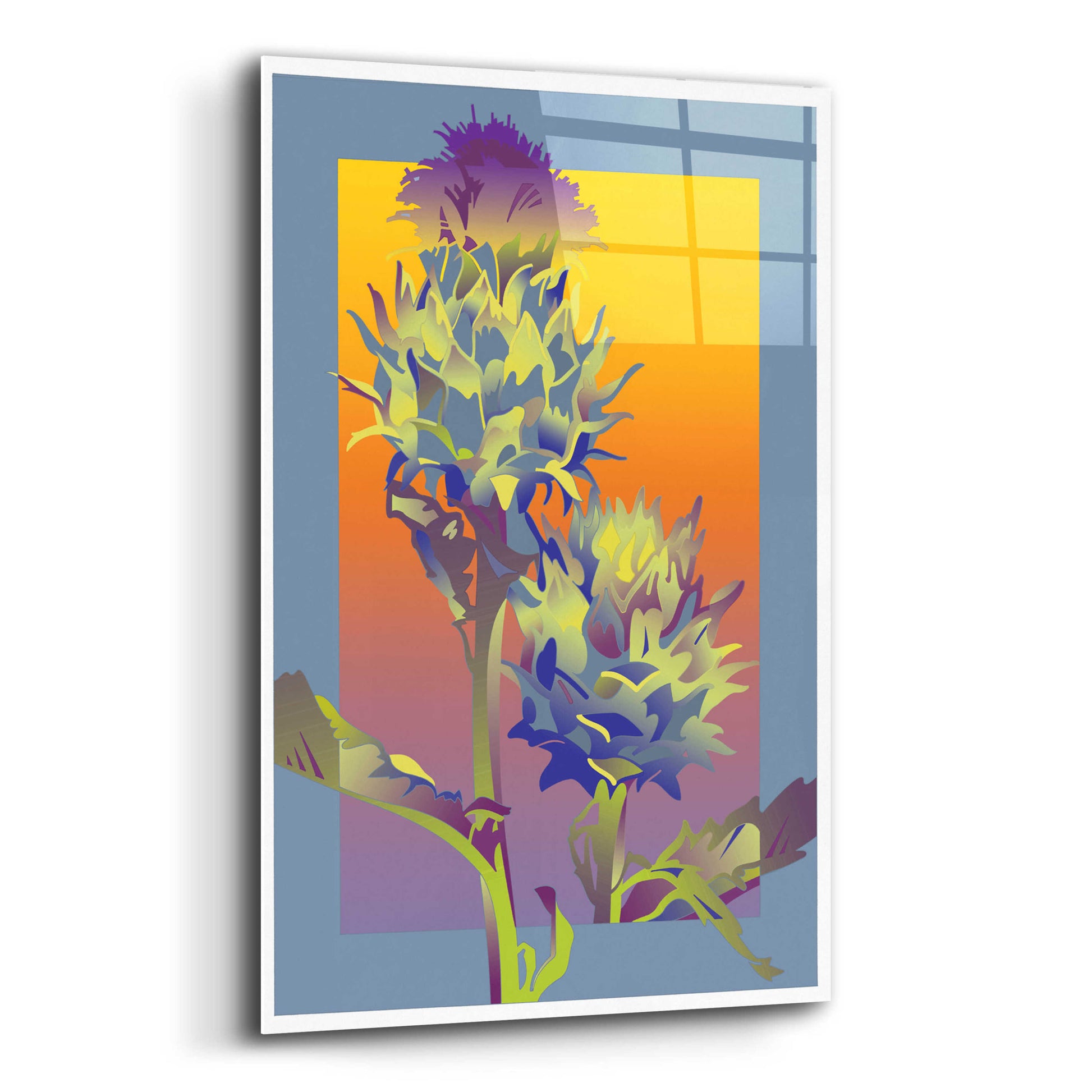 Epic Art 'Blue Thistle' by David Chestnutt, Acrylic Glass Wall Art,12x16