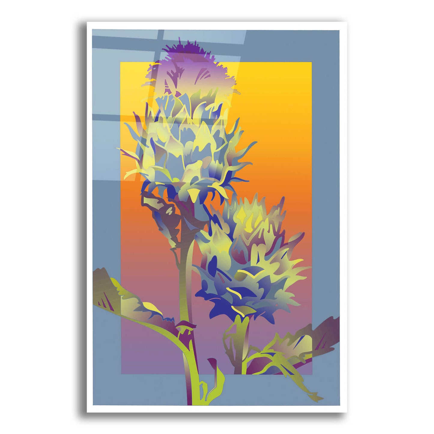 Epic Art 'Blue Thistle' by David Chestnutt, Acrylic Glass Wall Art,12x16