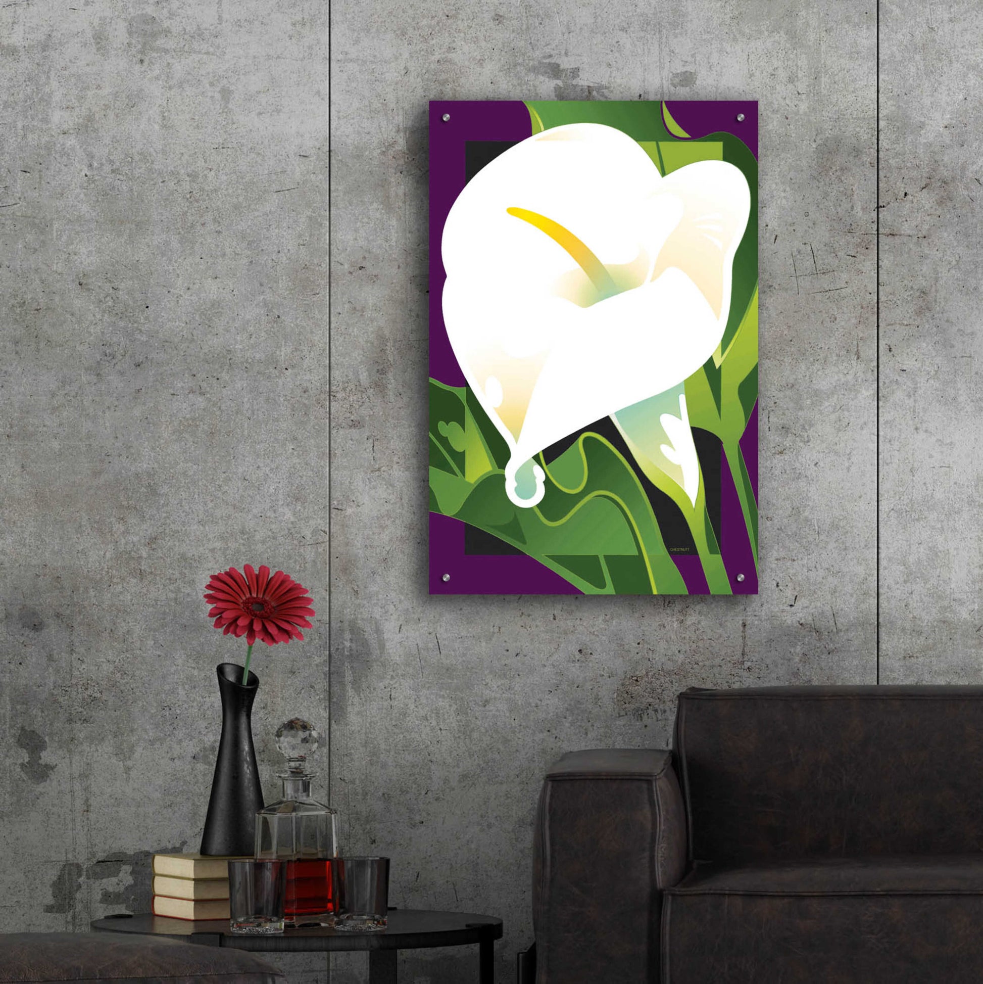 Epic Art 'Calla Lily' by David Chestnutt, Acrylic Glass Wall Art,24x36