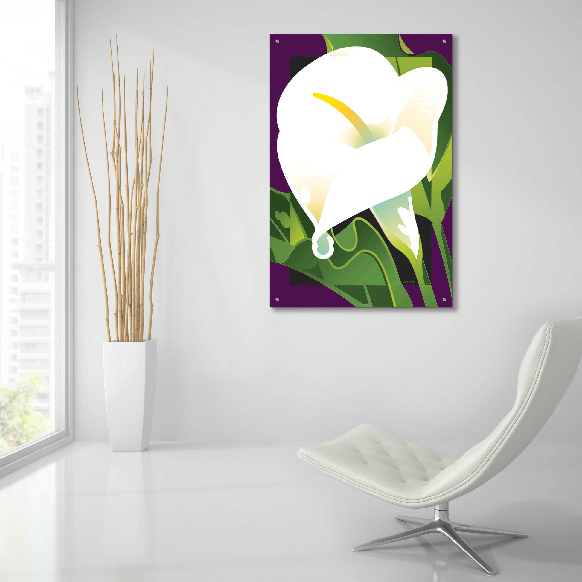 Epic Art 'Calla Lily' by David Chestnutt, Acrylic Glass Wall Art,24x36