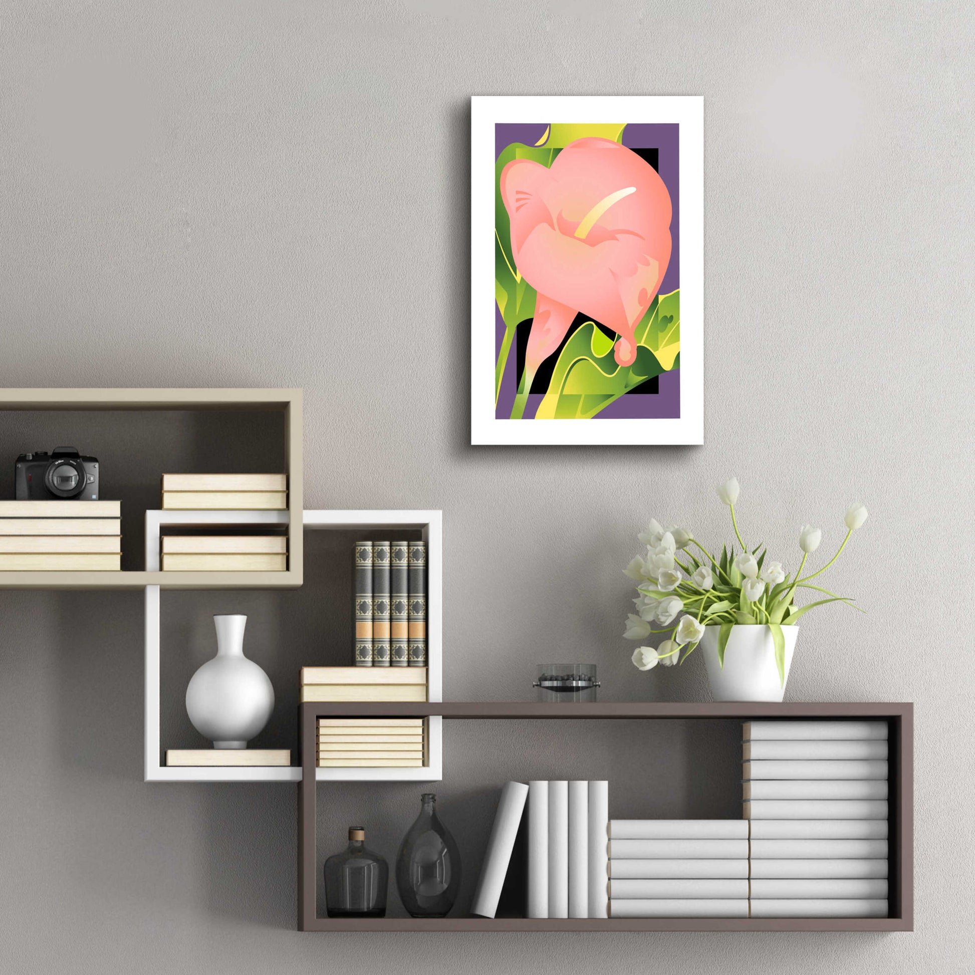 Epic Art 'Calla Pink' by David Chestnutt, Acrylic Glass Wall Art,16x24