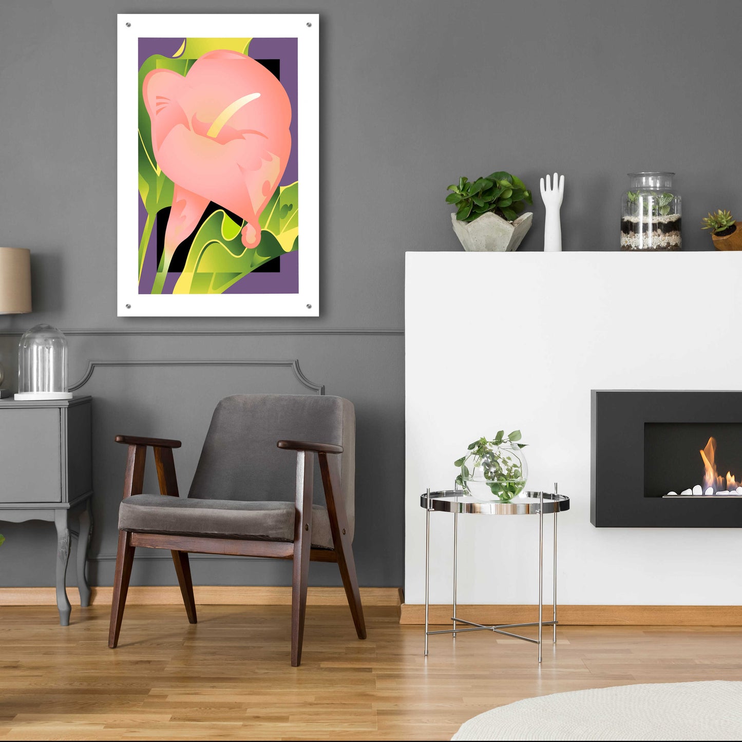 Epic Art 'Calla Pink' by David Chestnutt, Acrylic Glass Wall Art,24x36