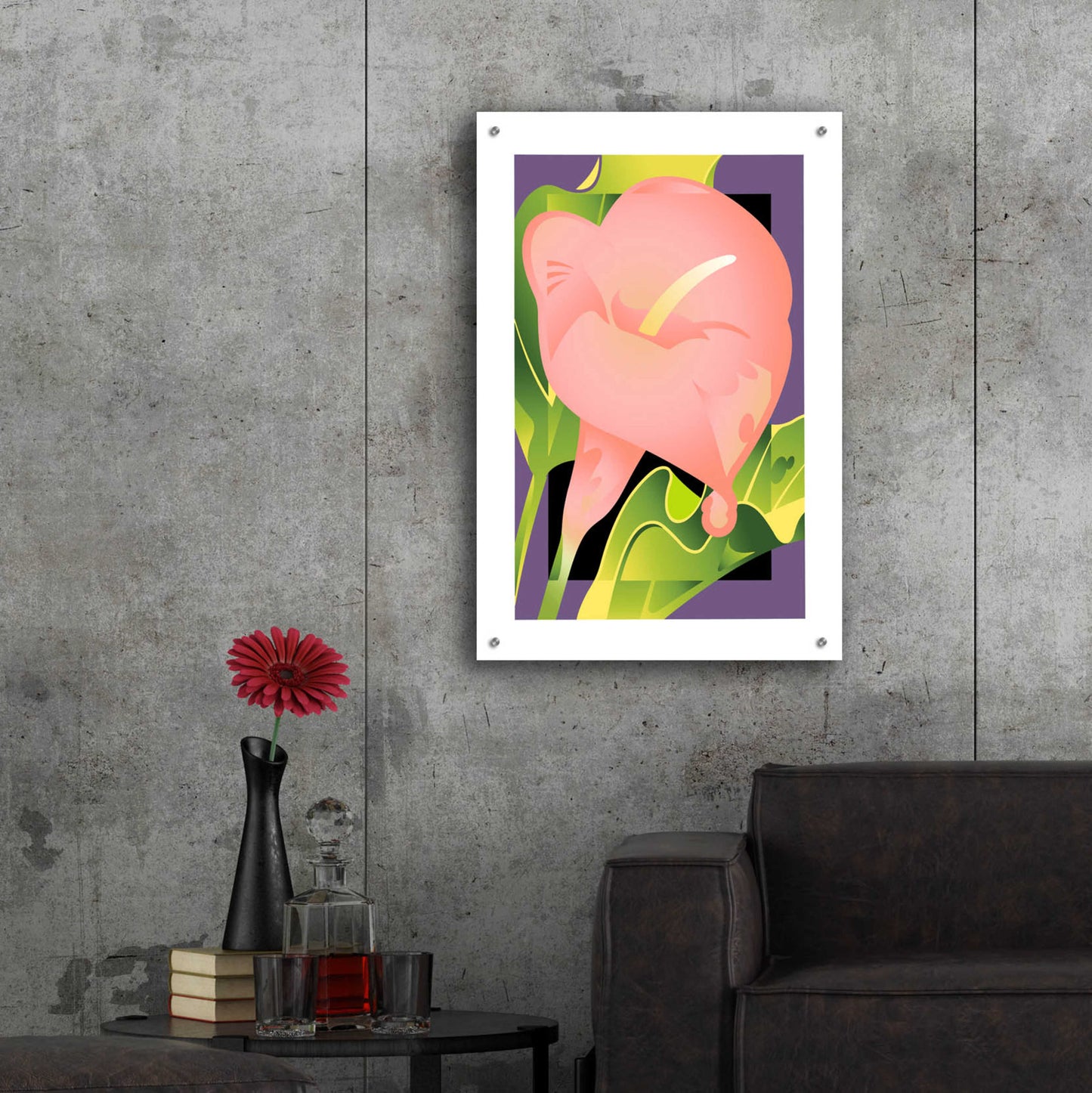 Epic Art 'Calla Pink' by David Chestnutt, Acrylic Glass Wall Art,24x36